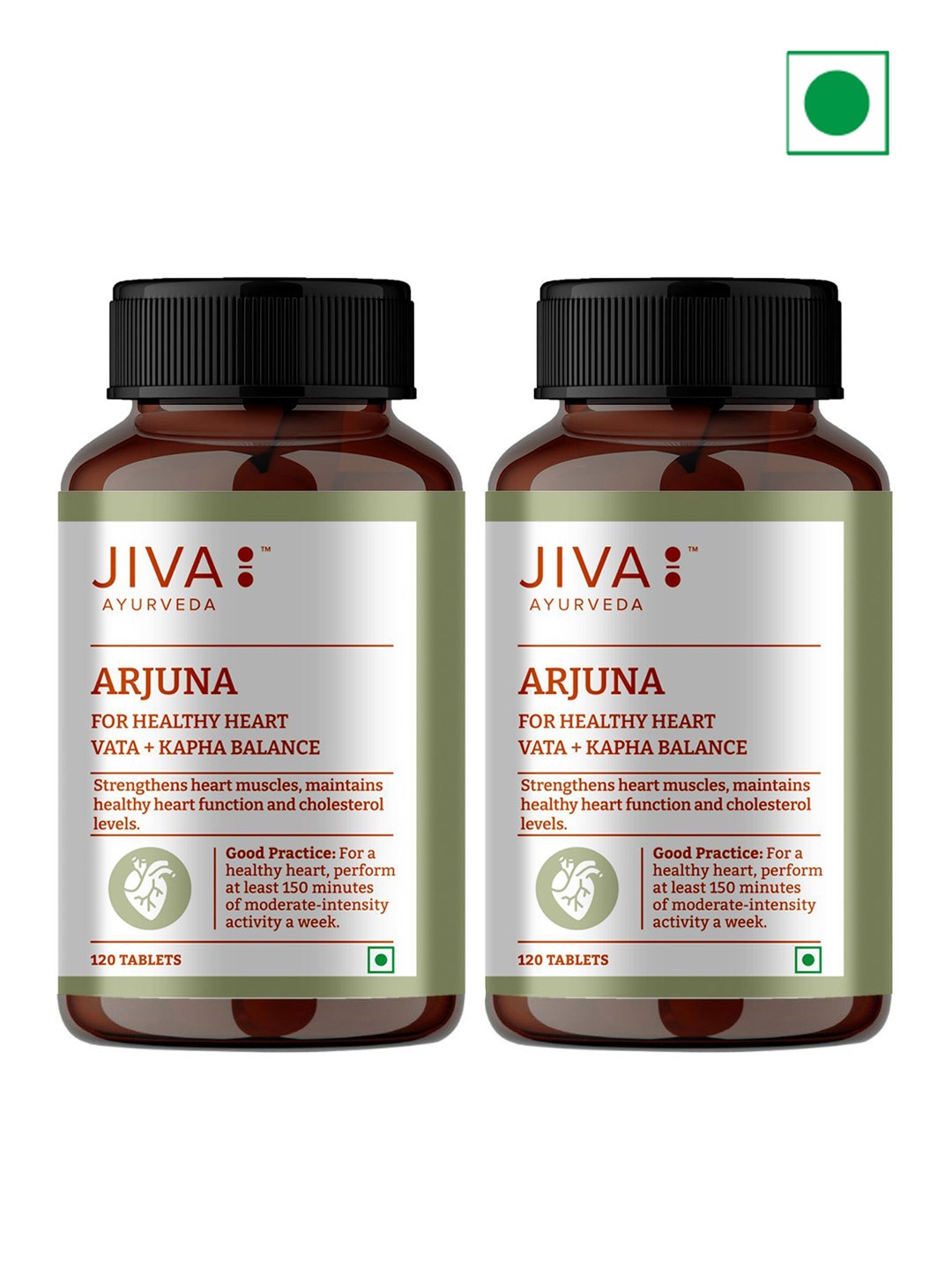 

Jiva Set Of 2 Arjuna Tablets 120 Tablets Each, White