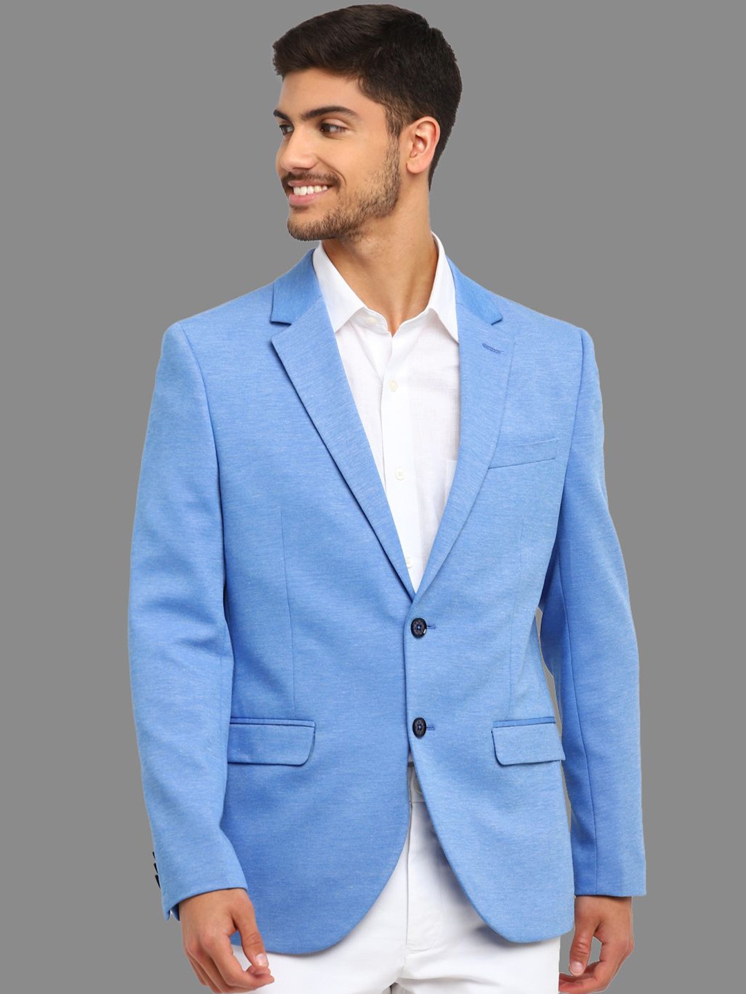 

Givo Notched Lapel Single Breasted Notched Lapel Formal Blazer, Blue