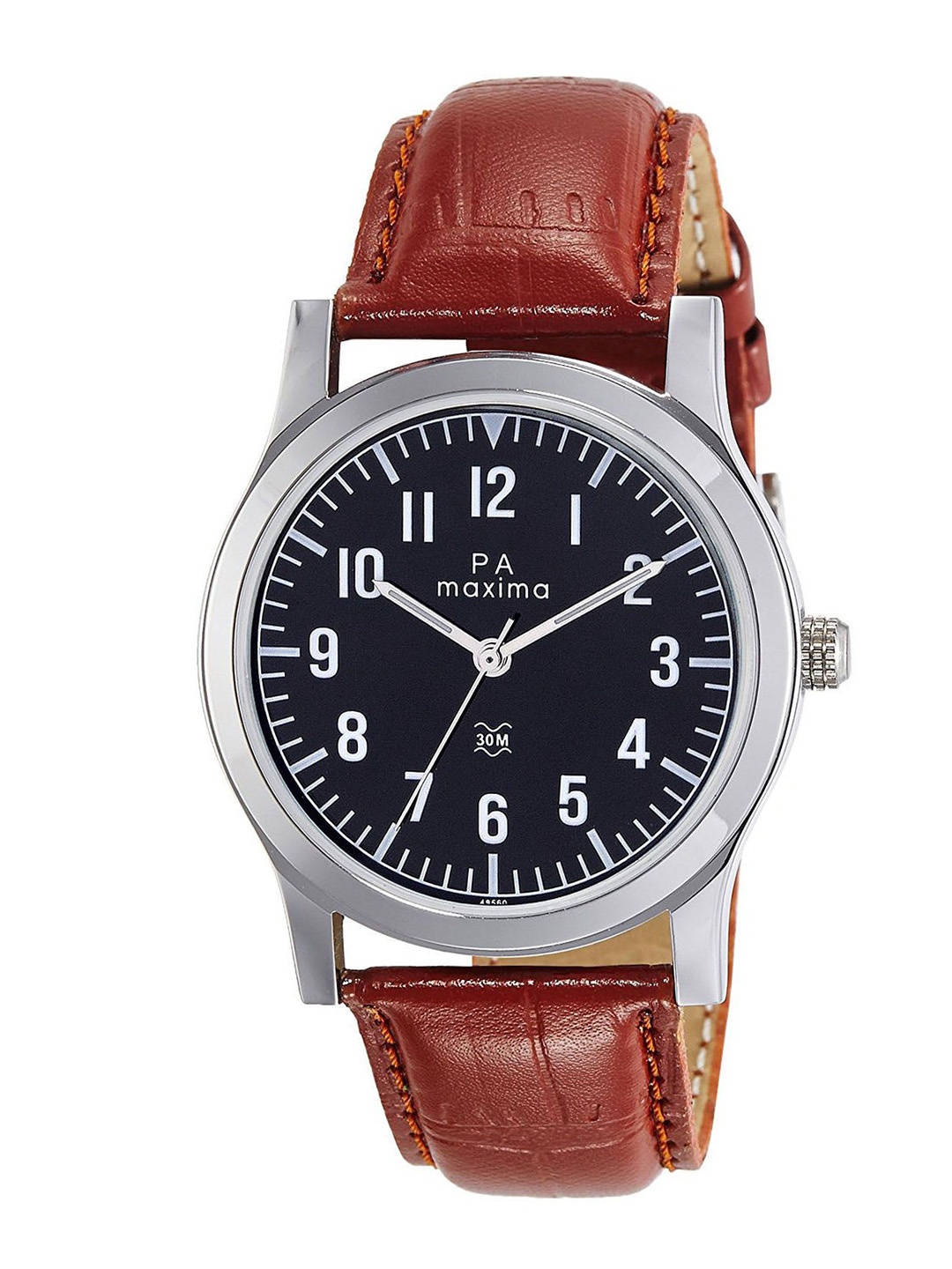 

maxima Men Dial & Leather Straps Analogue Watch O-49560LMGI, Black