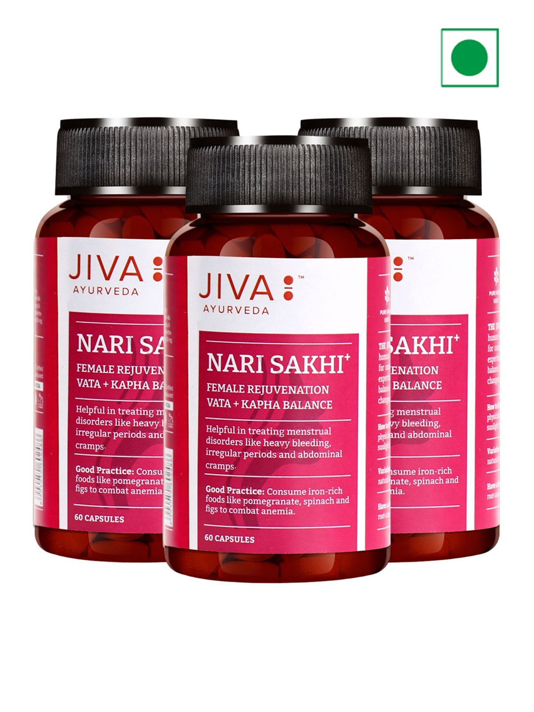 

Jiva Set Of 3 Nari Sakhi Capsule For Boost Immunity Enriched With Ashok -60 Capsule Each, White