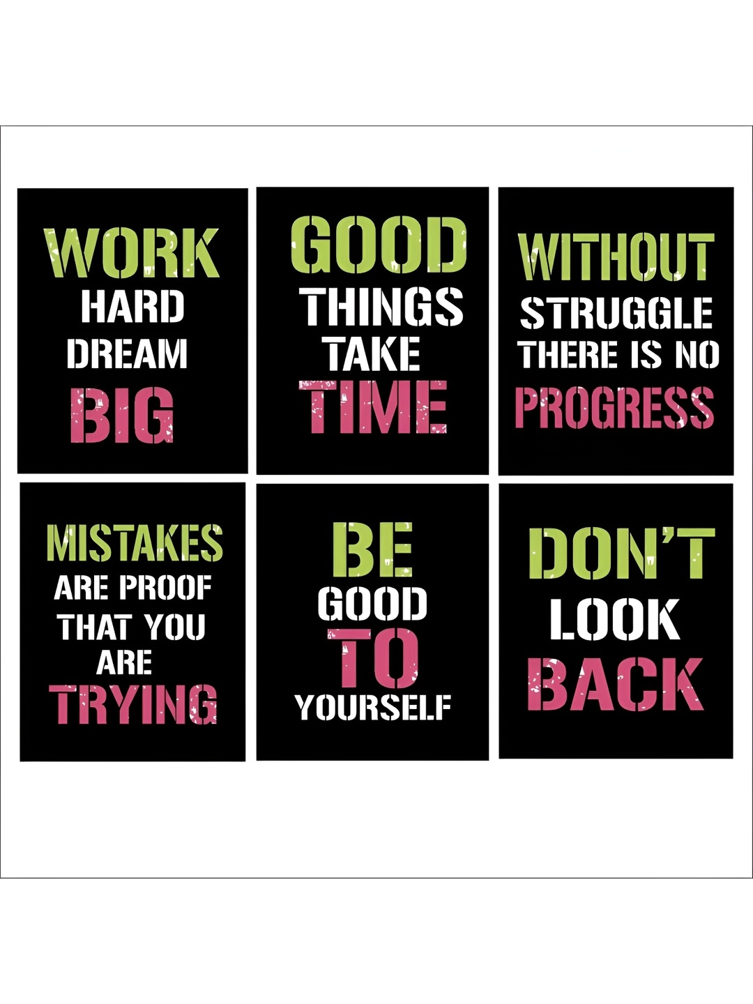 

CVANU Black & White 6 Pieces Printed Wall Decals and Stickers