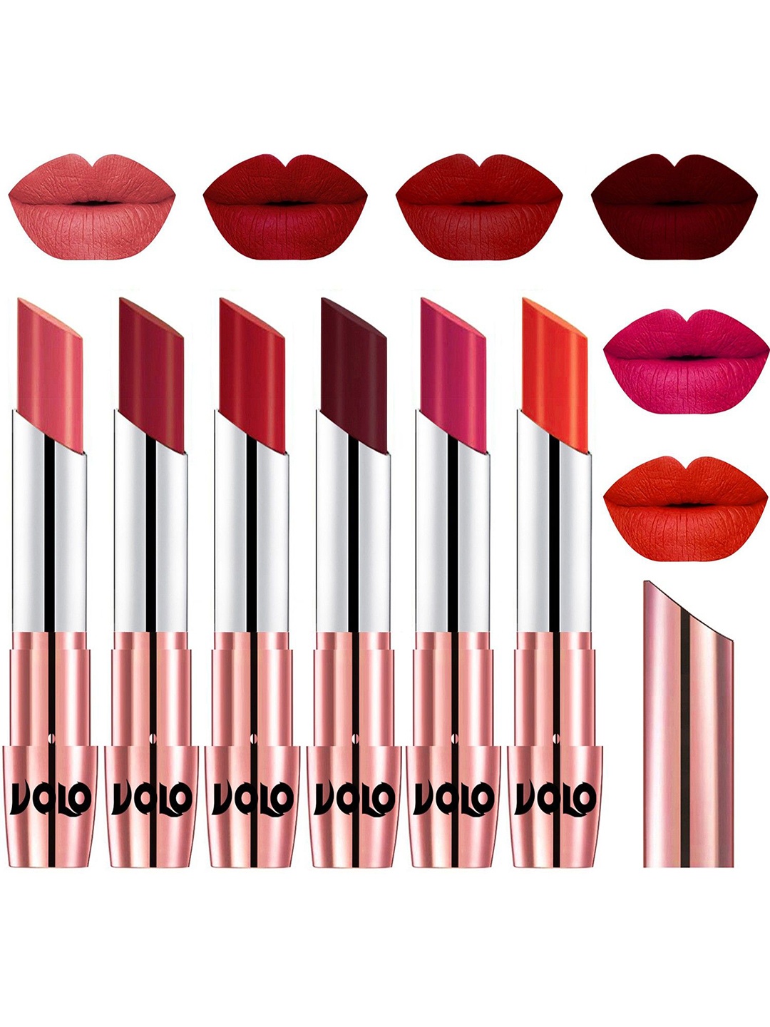 

VOLO Set Of 6 Creme Matte Lipstick - 3.5g Each, Multi