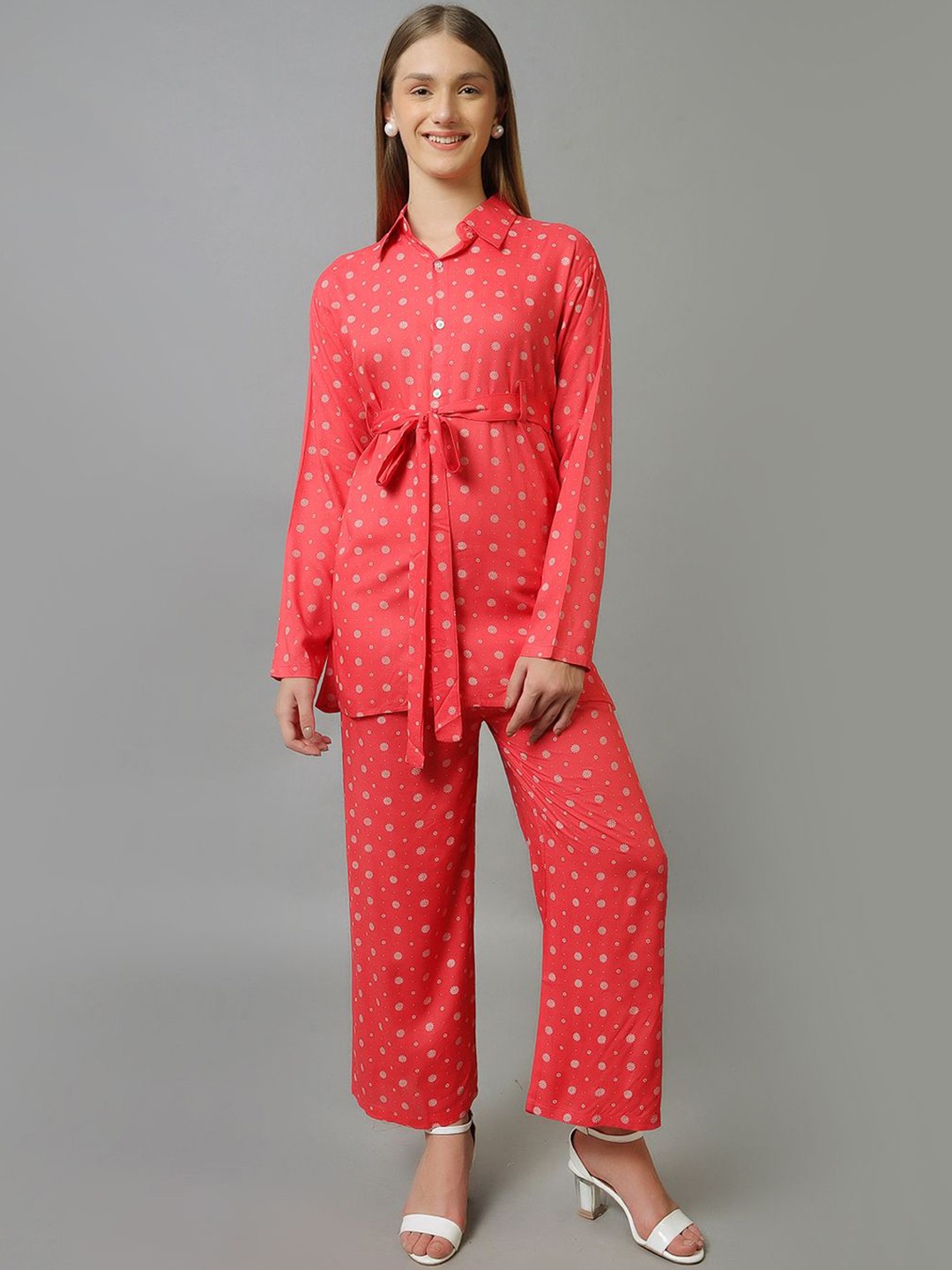 

Softwrap Women Printed Night suit, Red