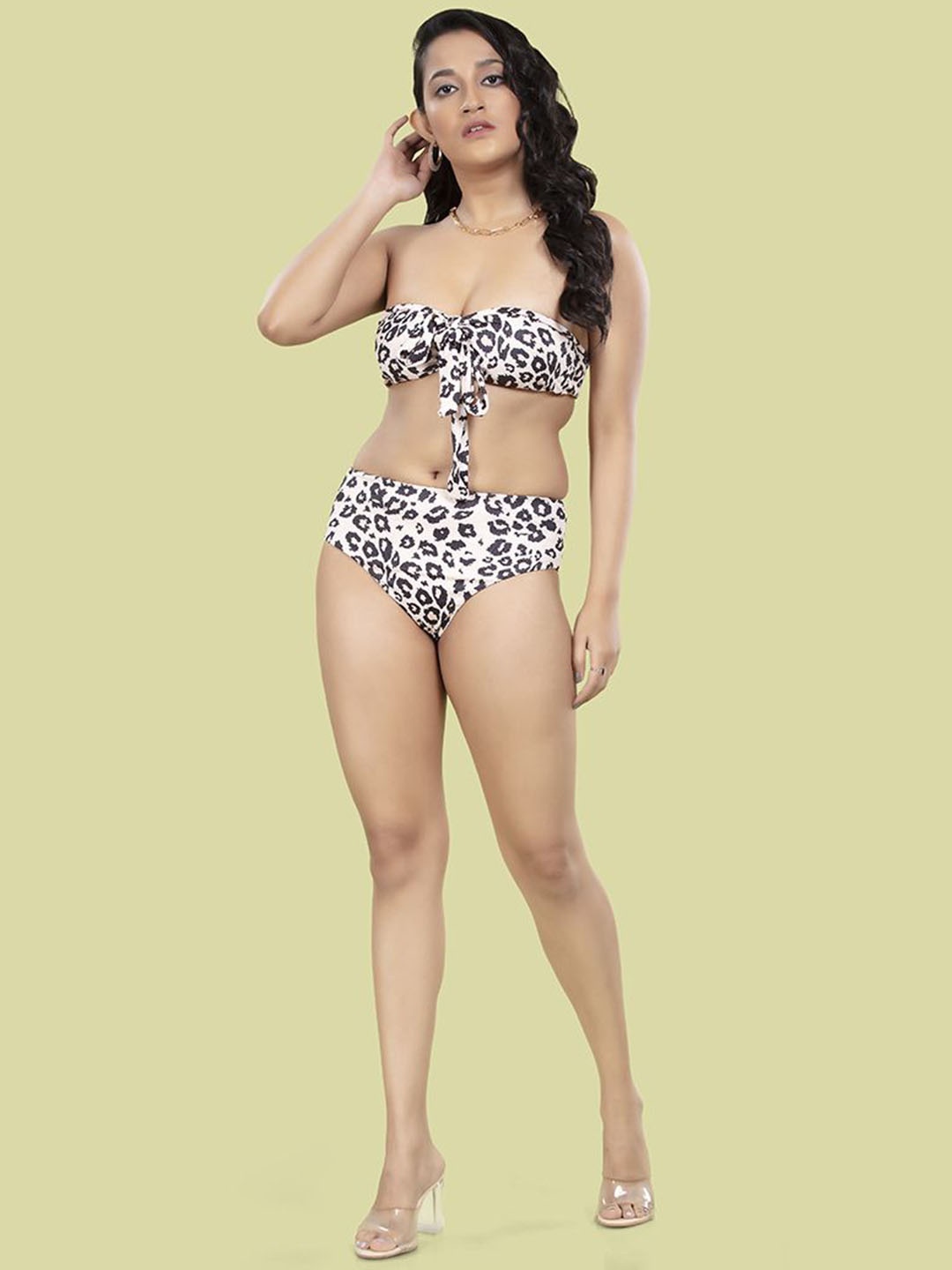 

BOLD & BAE Printed Swim Bikini Set, Brown