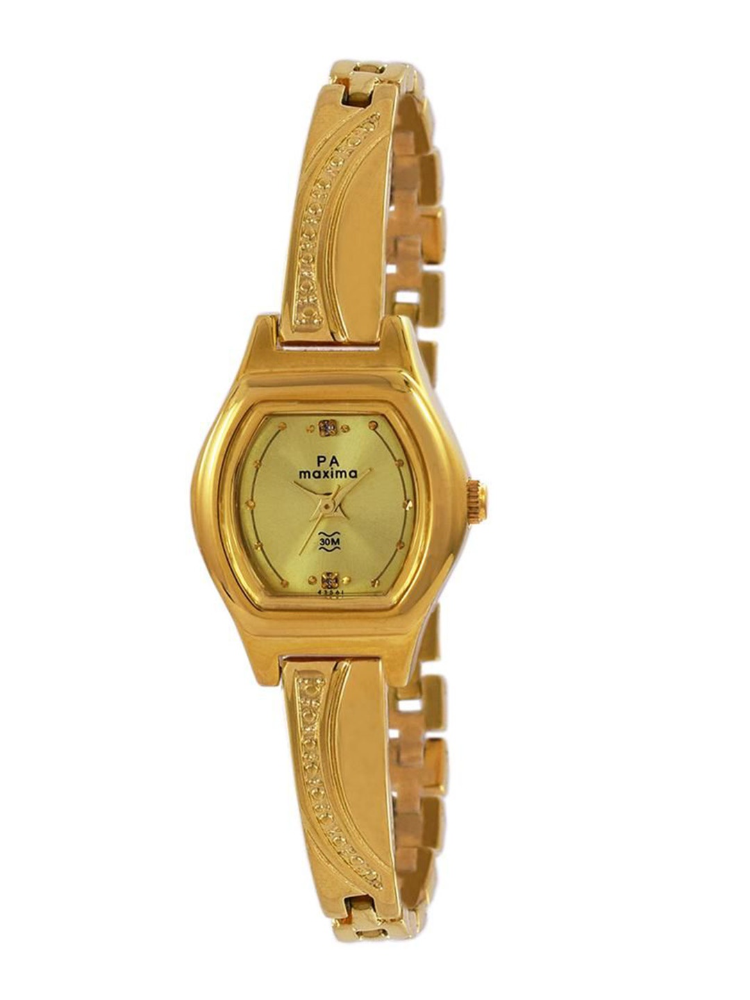 

maxima Women Printed Dial & Straps Analogue Watch 43561BMLY, Champagne