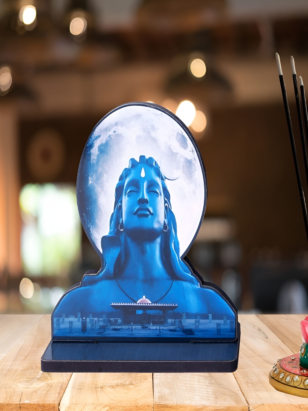 

Home Delight Blue & White Lord Shiva Idol Wooden Showpiece