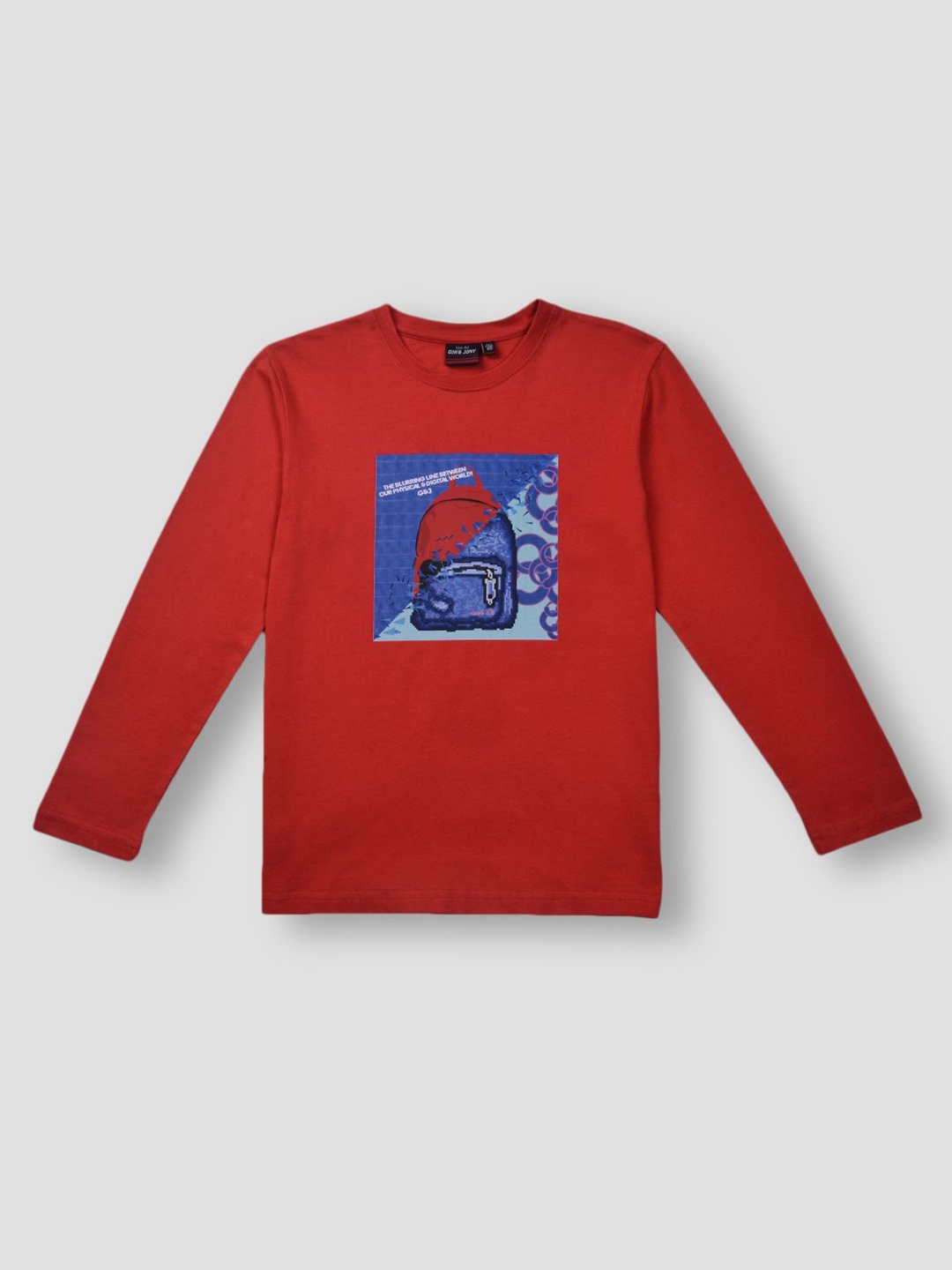 

Gini and Jony Boys Graphic Printed Round Neck Cotton T-shirt, Maroon