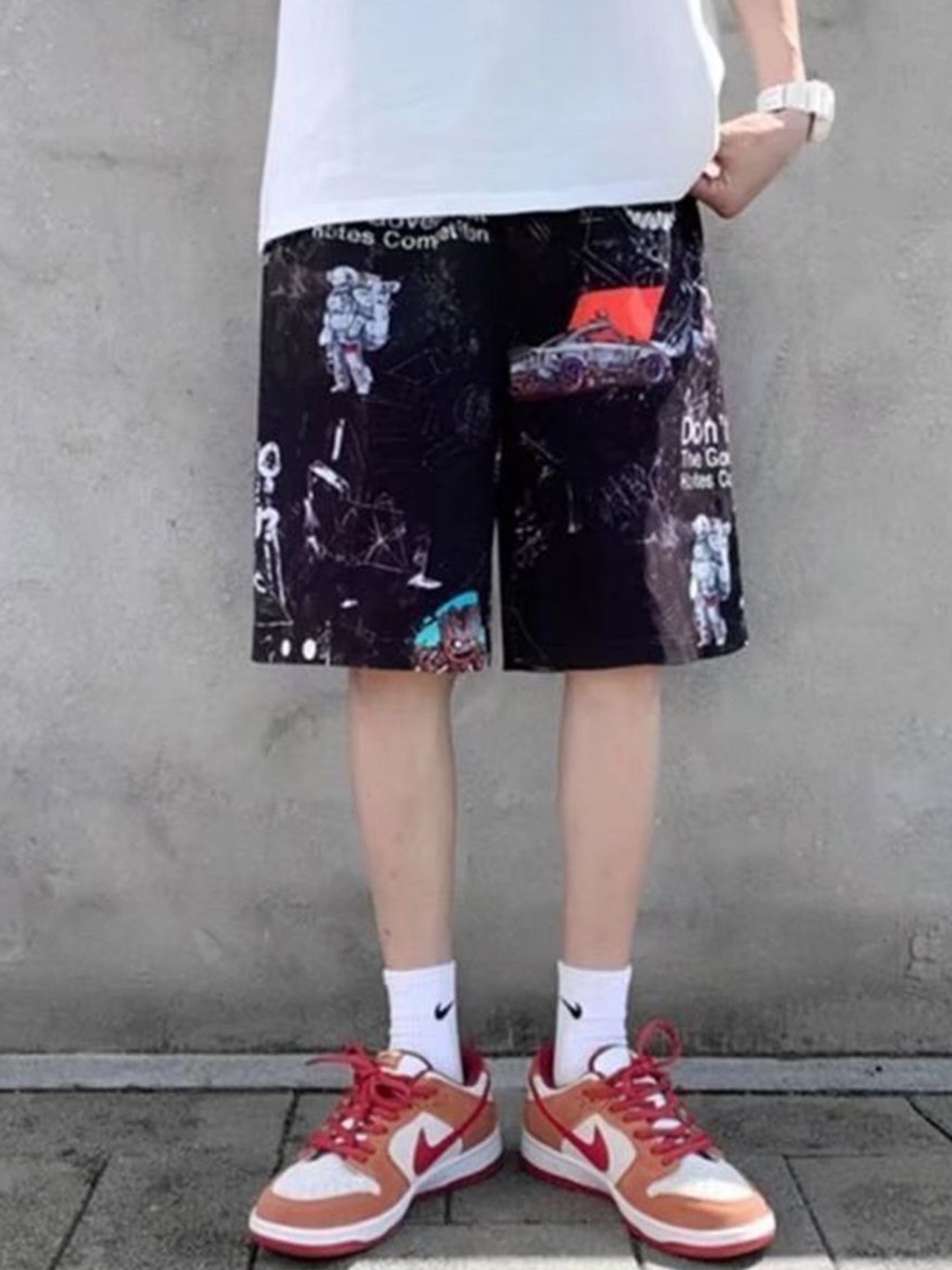 

HERE&NOW Men Printed Shorts 3003141-Black