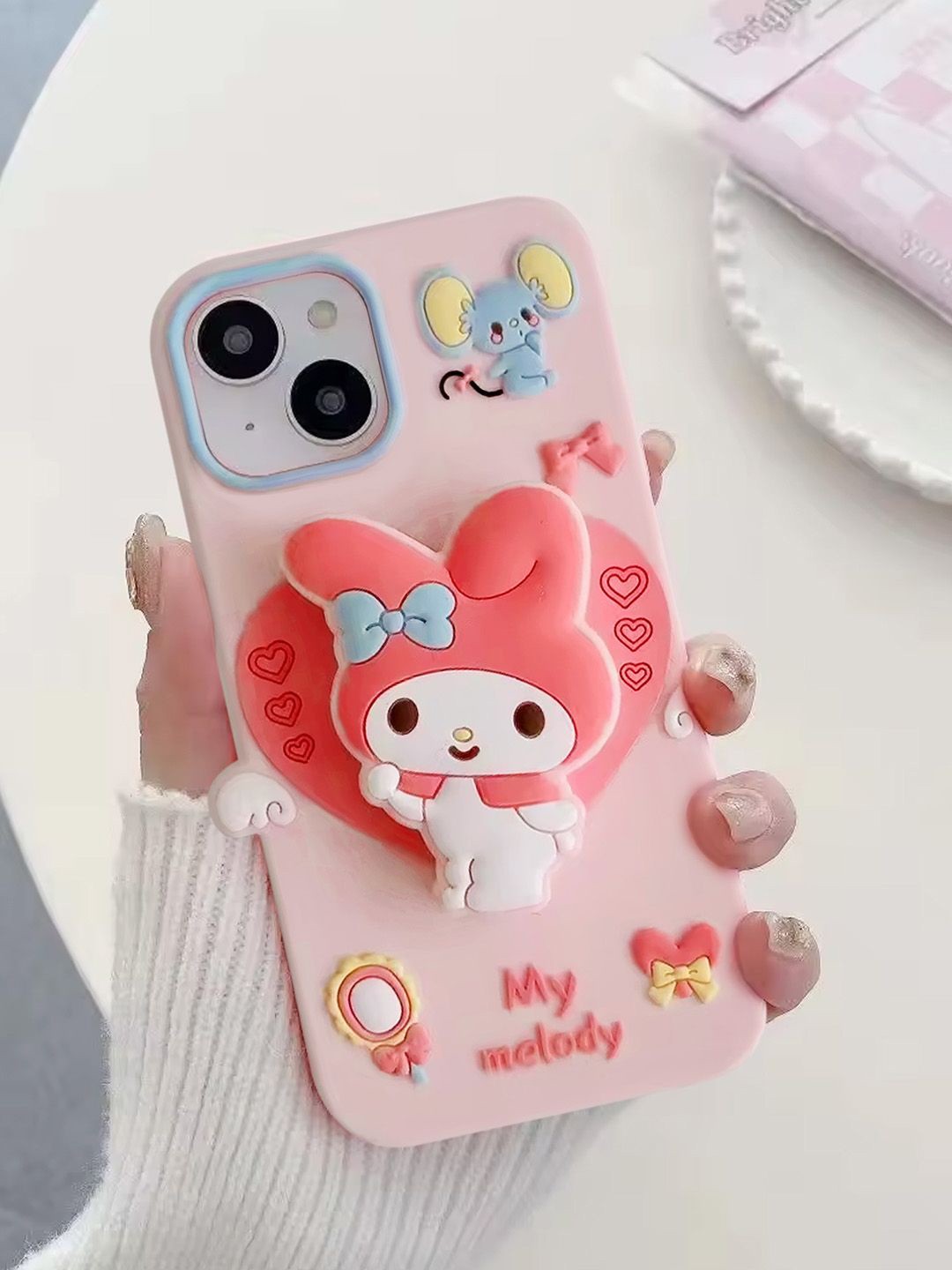 

TREEMODA Cartoon Characters Printed iPhone 14 Back Case Mobile Accessories, Pink