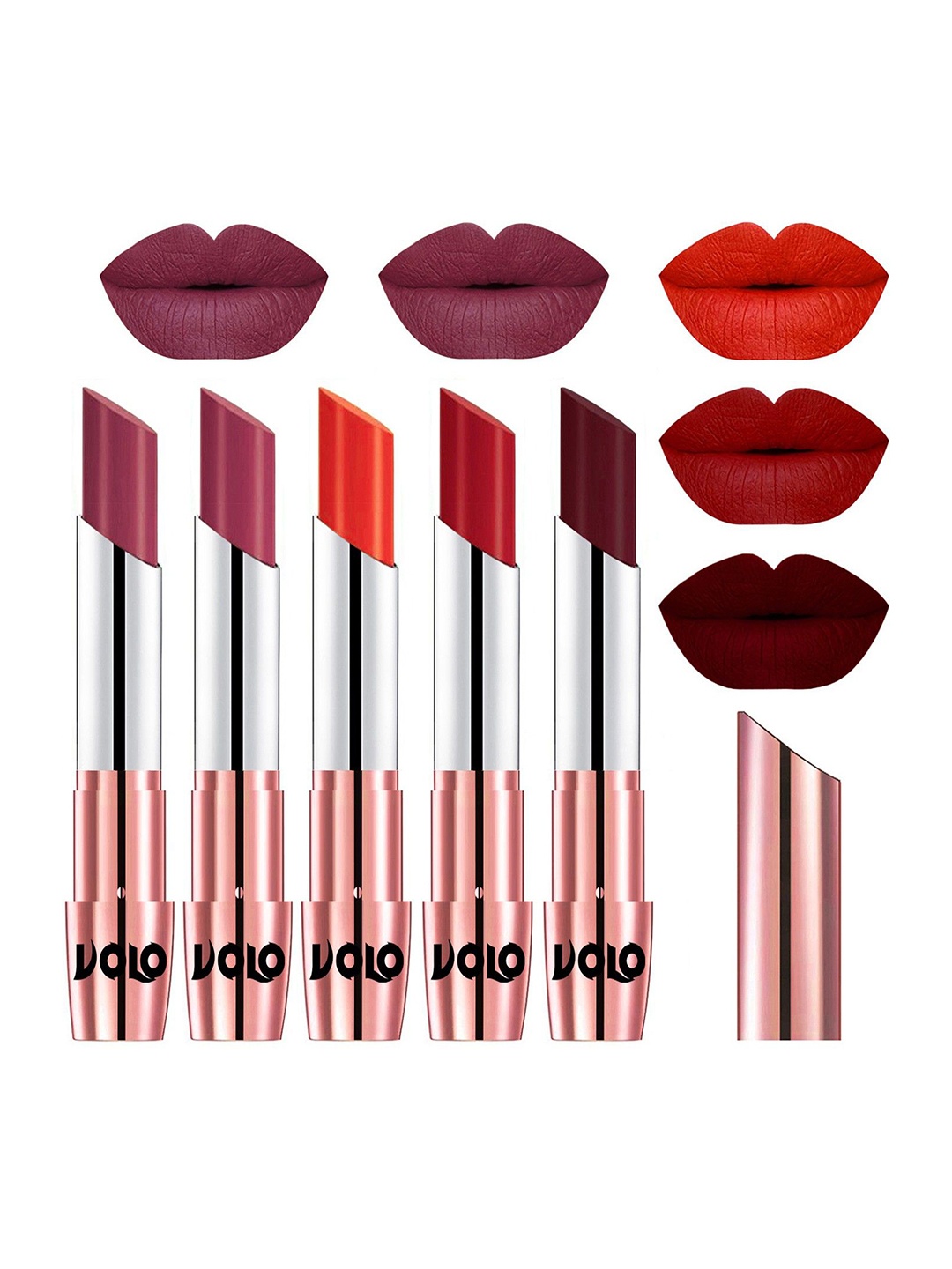 

VOLO Set Of 5 Creme Matte Lipstick - 3.5g Each - 31-38-39-40-42, Multi