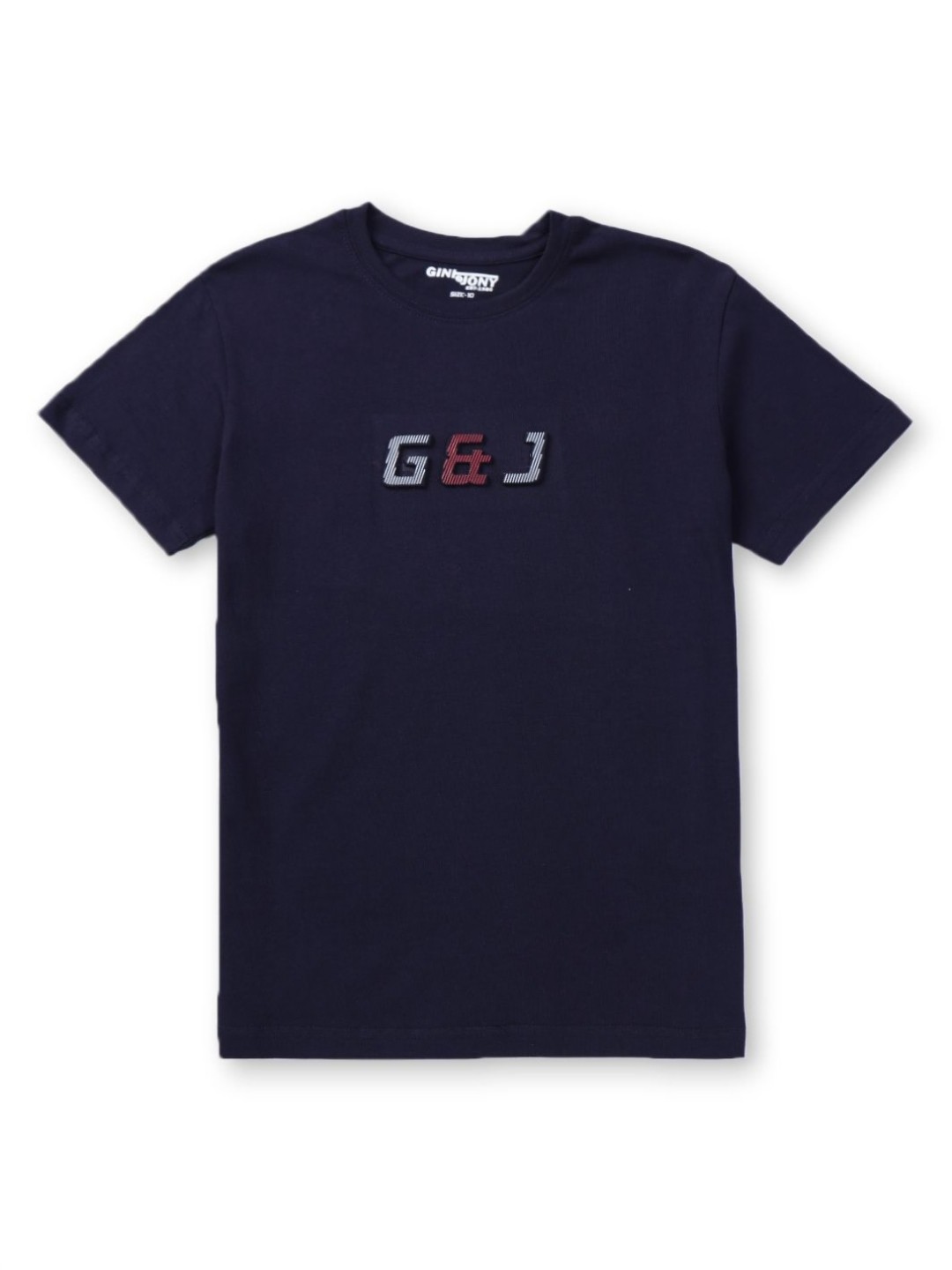 

Gini and Jony Boys Brand Logo Printed Round Neck Cotton T-shirt, Navy blue