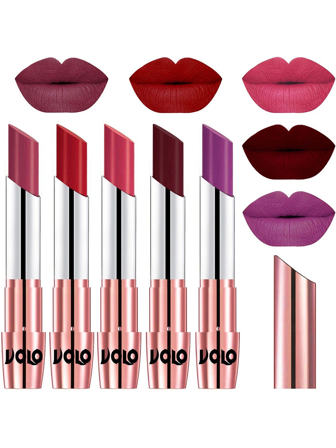 

VOLO Set Of 5 Creme Matte Lipsticks, Multi