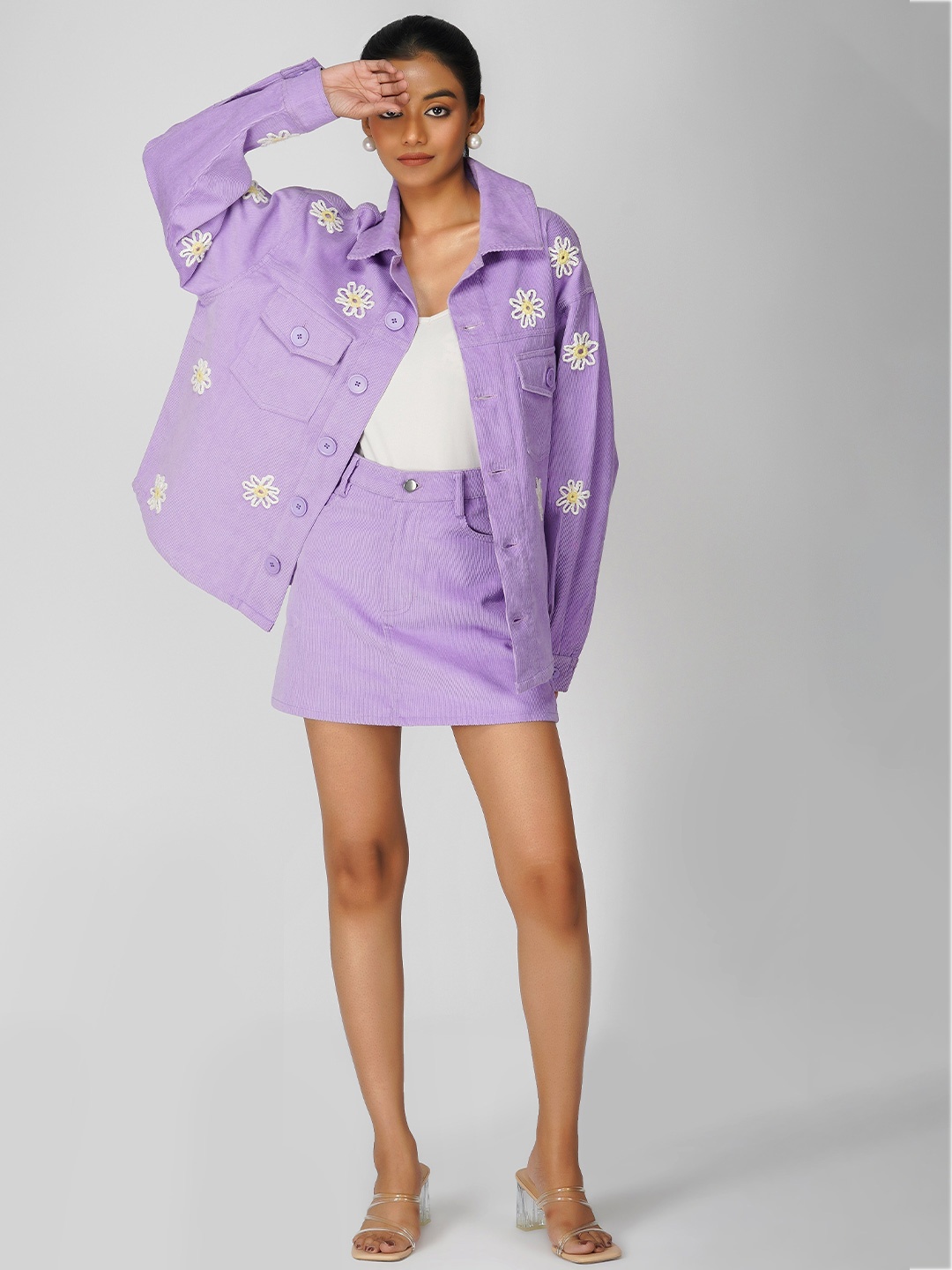 

THE CLOTHING FACTORY Emily In Paris Pure Cotton Straight Mini Skirts, Lavender