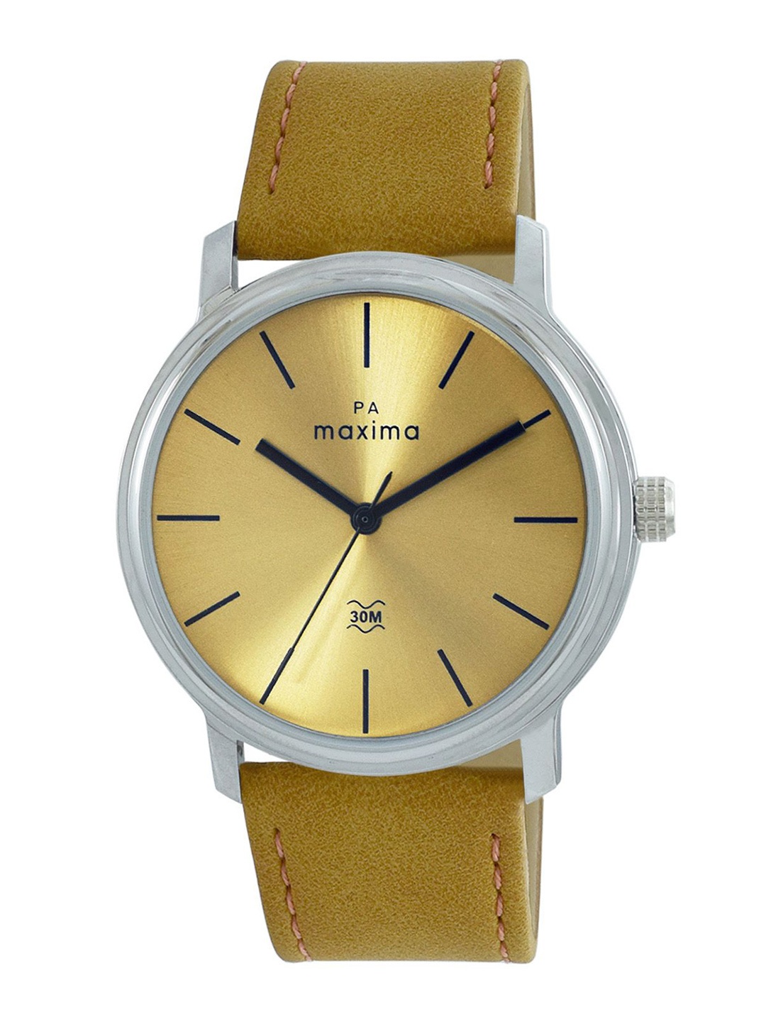 

maxima Men Dial & Leather Straps Analogue Watch 69885LMGI, Gold
