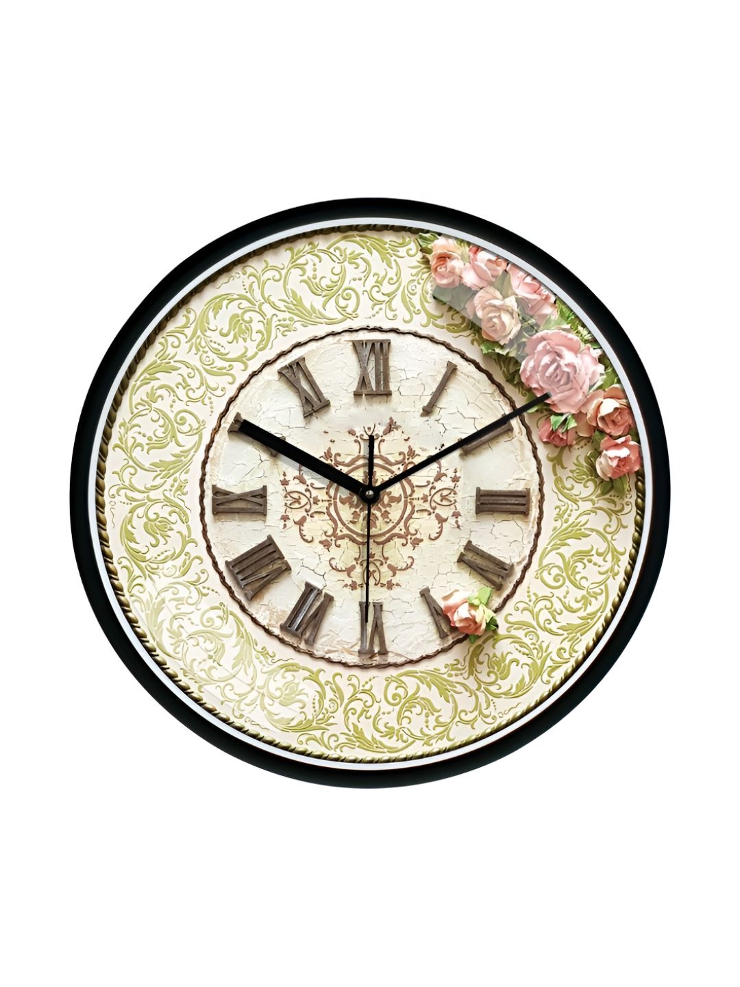 

RANDOM Printed Round Shaped Sweep Silent Movement Contemporary Wall Clock, Black