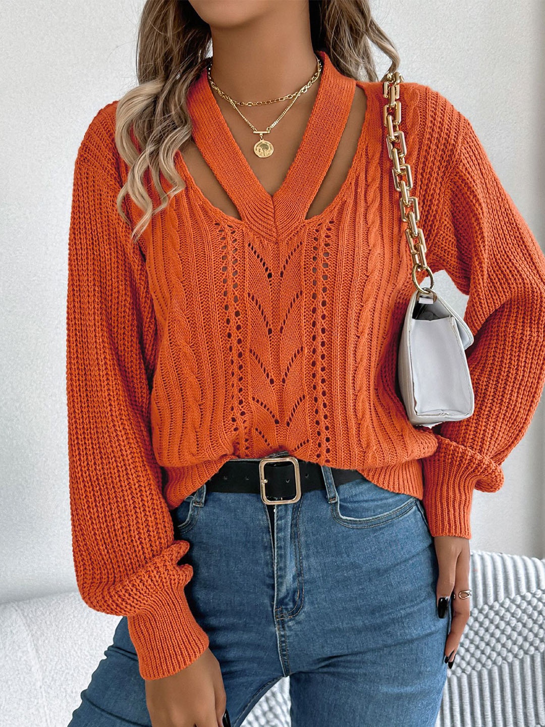 

StyleCast x Revolte Women Pullover Sweater, Orange