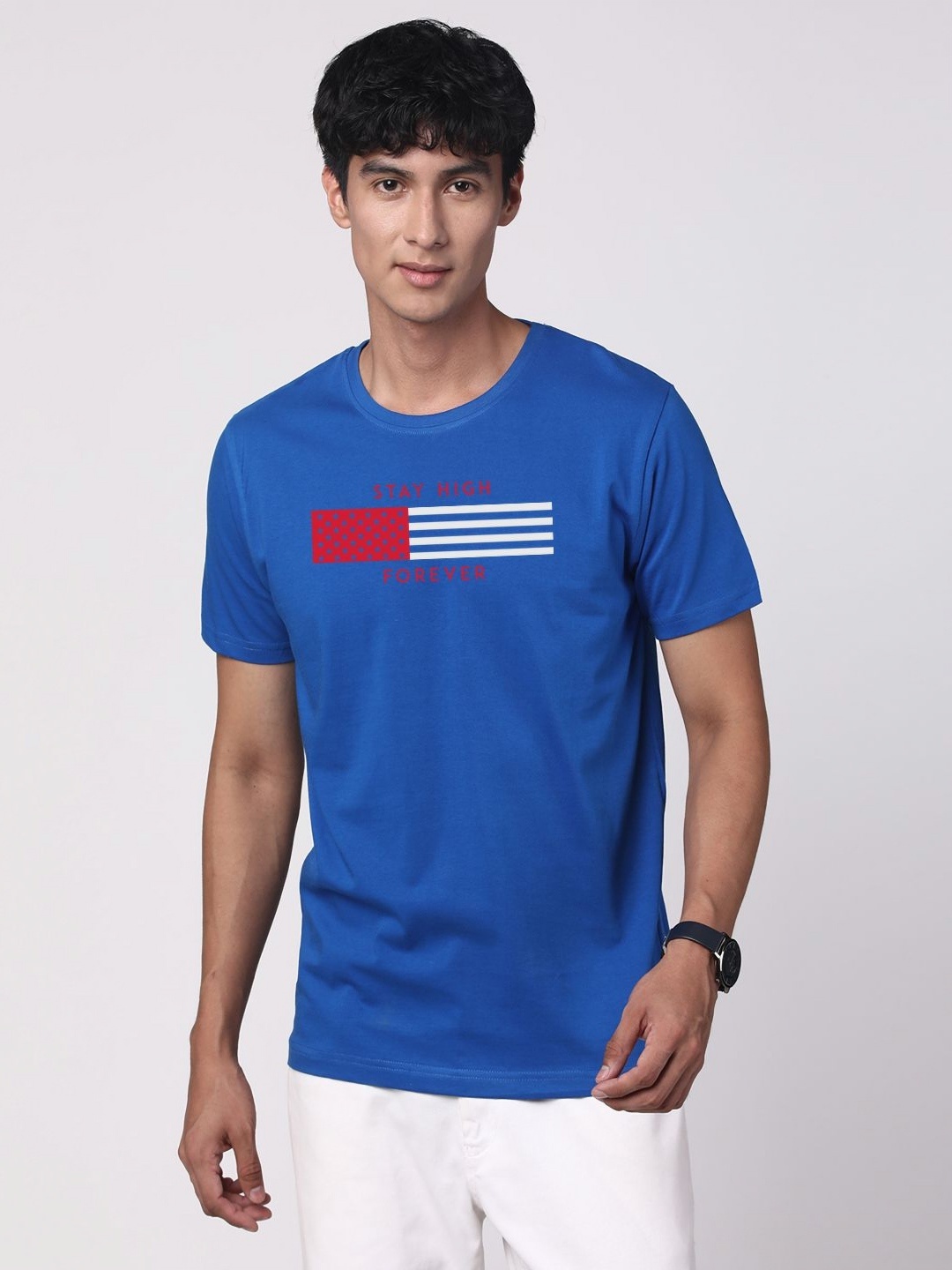

ADRO Men Graphic Printed Cotton T-shirt, Blue