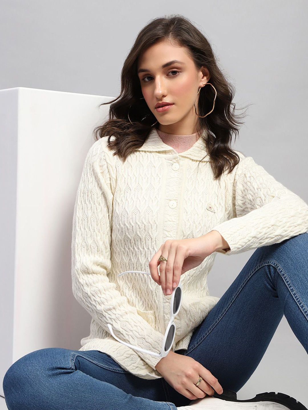 

Monte Carlo Women Woollen Cardigan, White