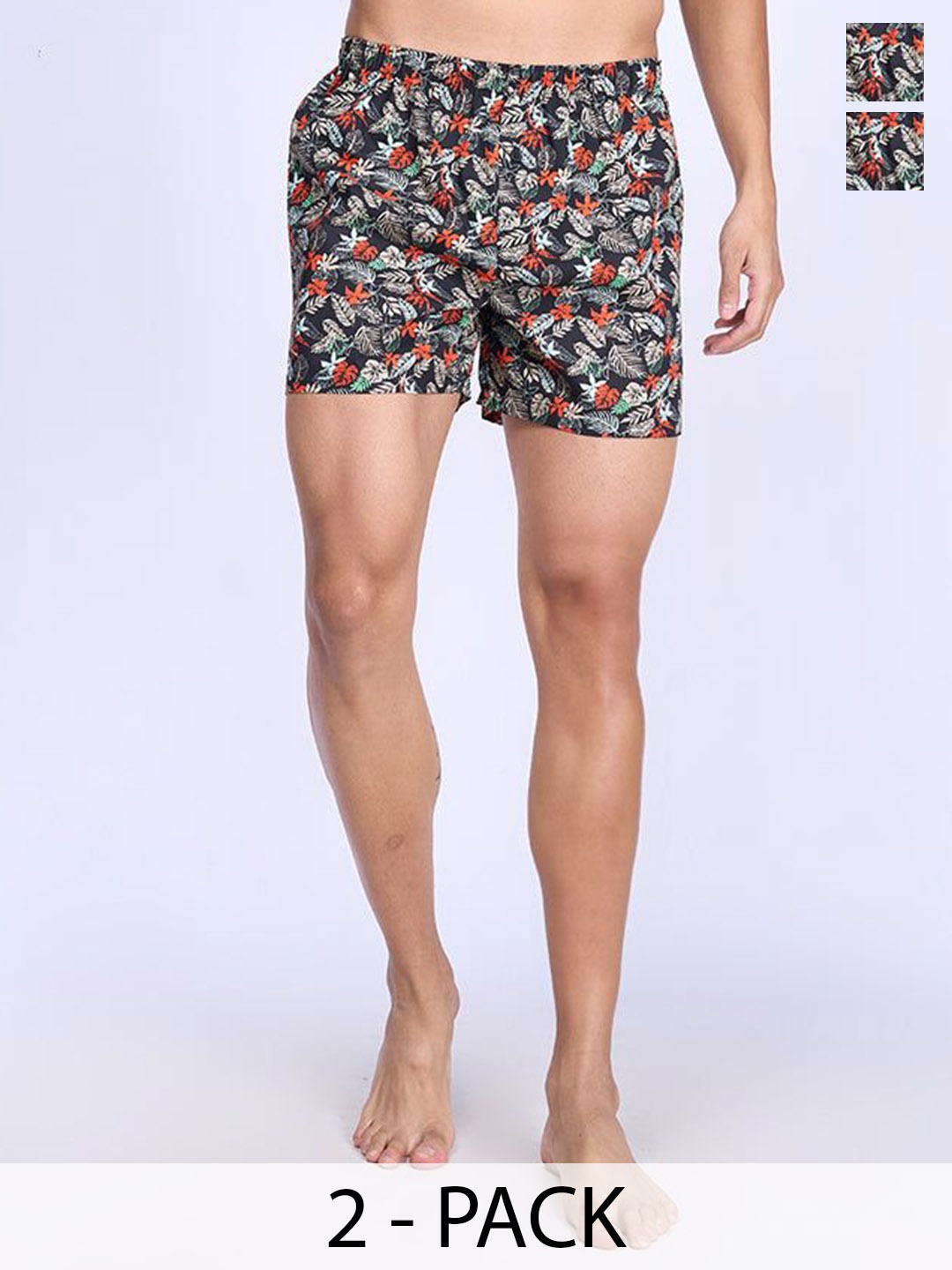 

Unibro Printed Cotton Boxers Pack Of 2 UBSHORTS_WS23-Black