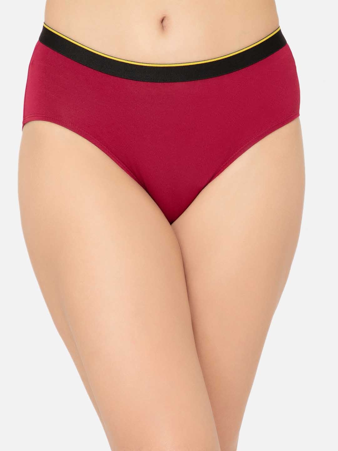 

bummer Women Micro Modal Gelada Mid Rise Hipster Brief, Maroon