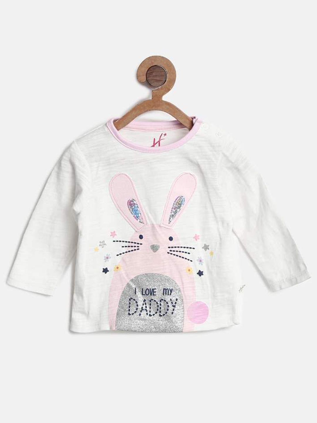 

H By Hamleys Unisex Kids Graphic Printed Round Neck Cotton T-shirt, White
