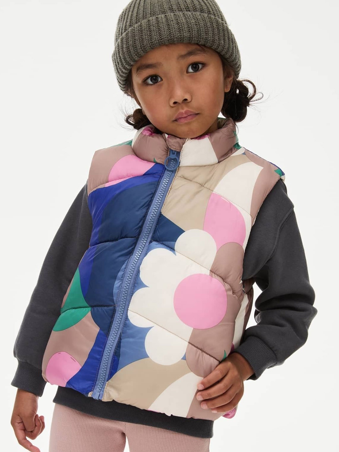 

Marks & Spencer Girls Floral Lightweight Bomber Jacket, Beige