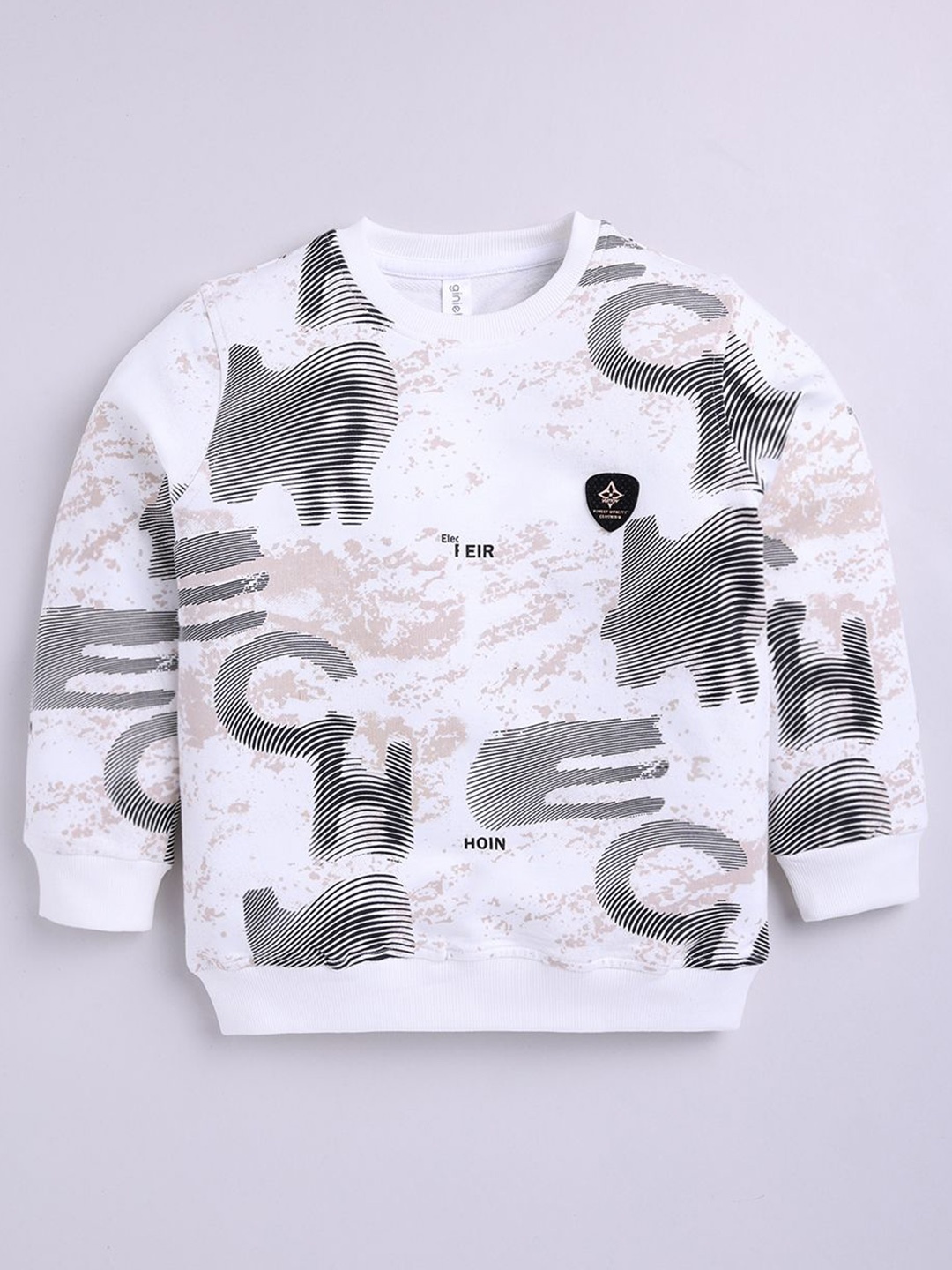 

Ginie Boys Graphic Printed Round Neck Sweatshirt, White
