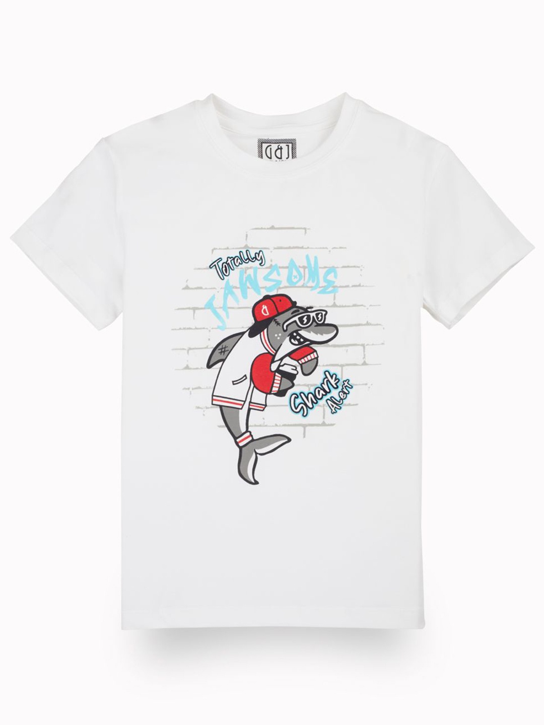 

Gini and Jony Boys Graphic Printed Round Neck Cotton T-shirt, White
