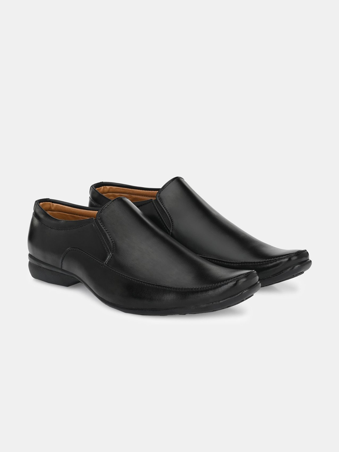 

LeatherKraft Men Formal Slip-On Shoes, Black