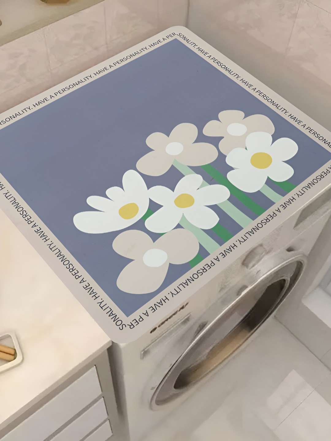 

Homecloud Grey & White Floral Printed Waterproof Washing Machine Cover
