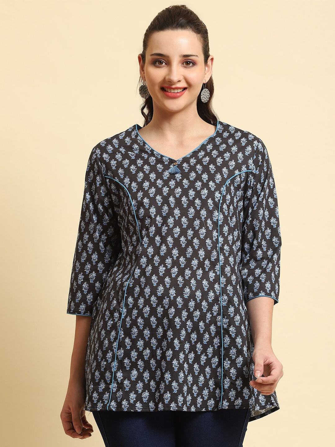 

Shree Printed Tunic, Black