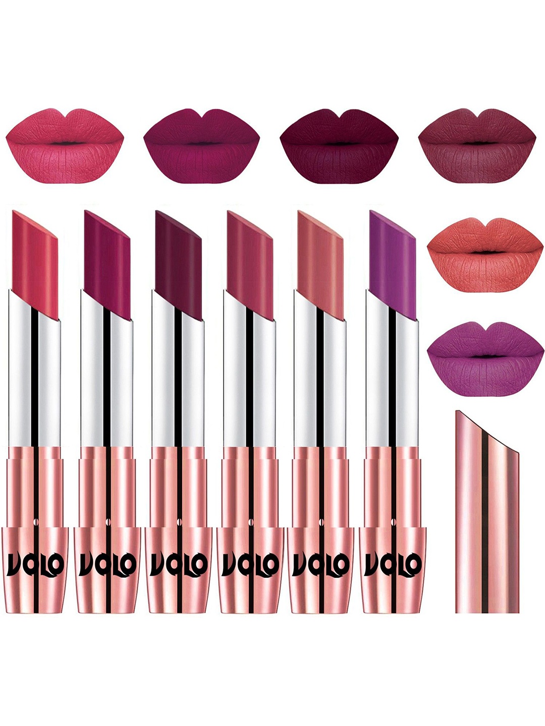 

VOLO Set Of 6 Creme Matte Lipstick - 3.5g Each, Pink