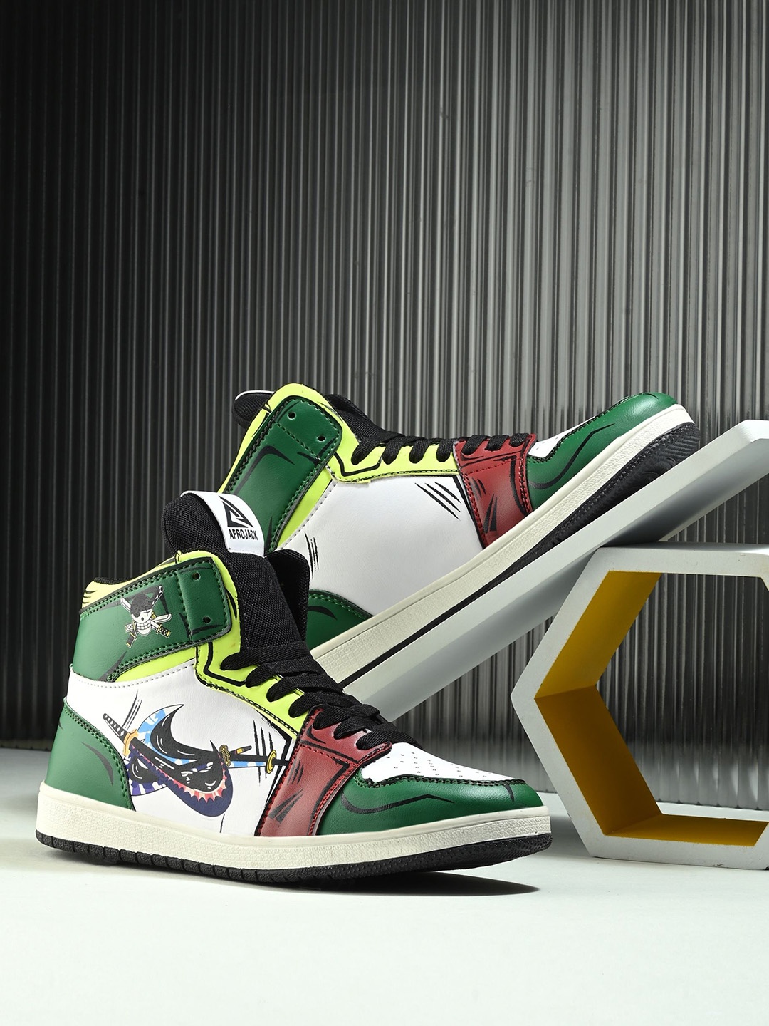 

AfroJack Men Printed Lace-Ups Sneakers, Green