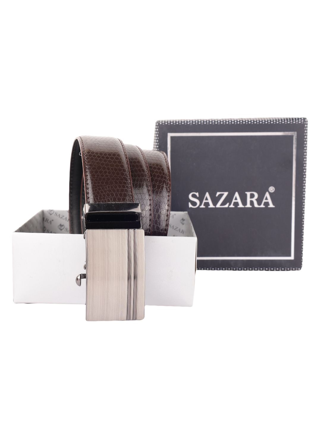 

SAZARA Men Leather Belt, Brown