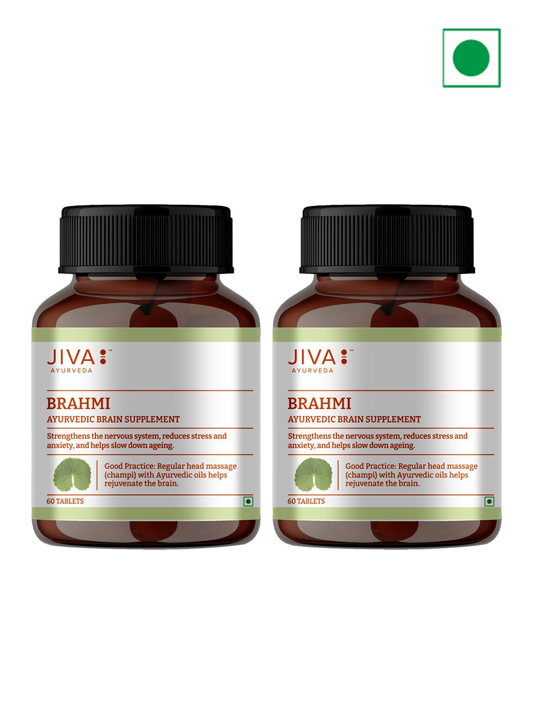 

Jiva Set Of 2 Brahmi Tablets 500mg 60 Tablets Each, White