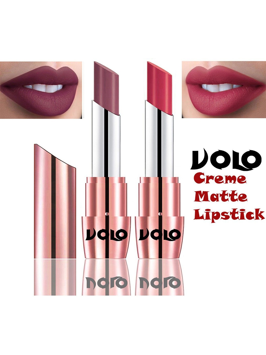 

VOLO Set Of 2 Creme Matte Lipstick 3.5g Each - Plum 636-Pink 641