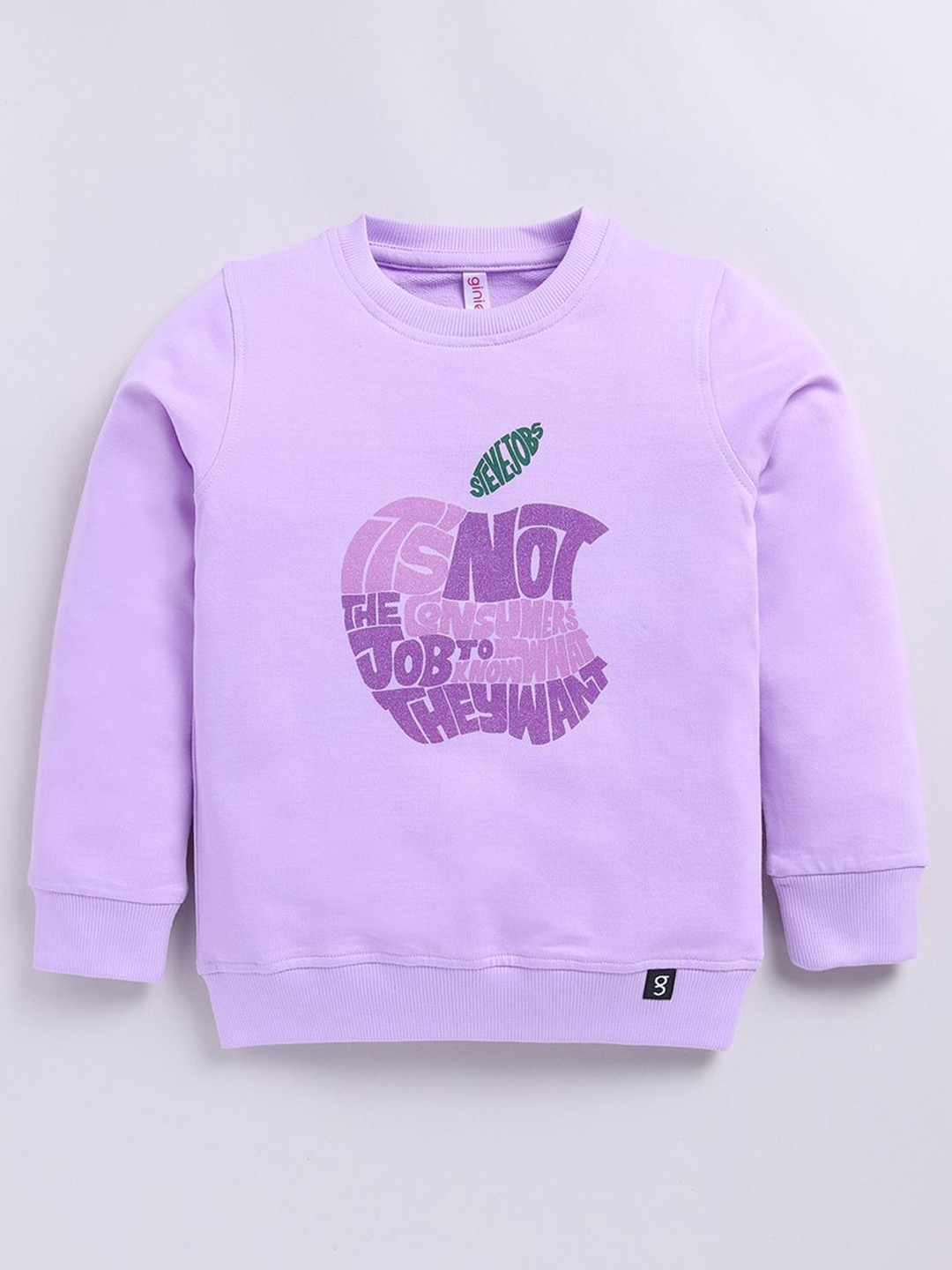 

Ginie Girls Graphic Printed Round Neck Sweatshirt, Purple