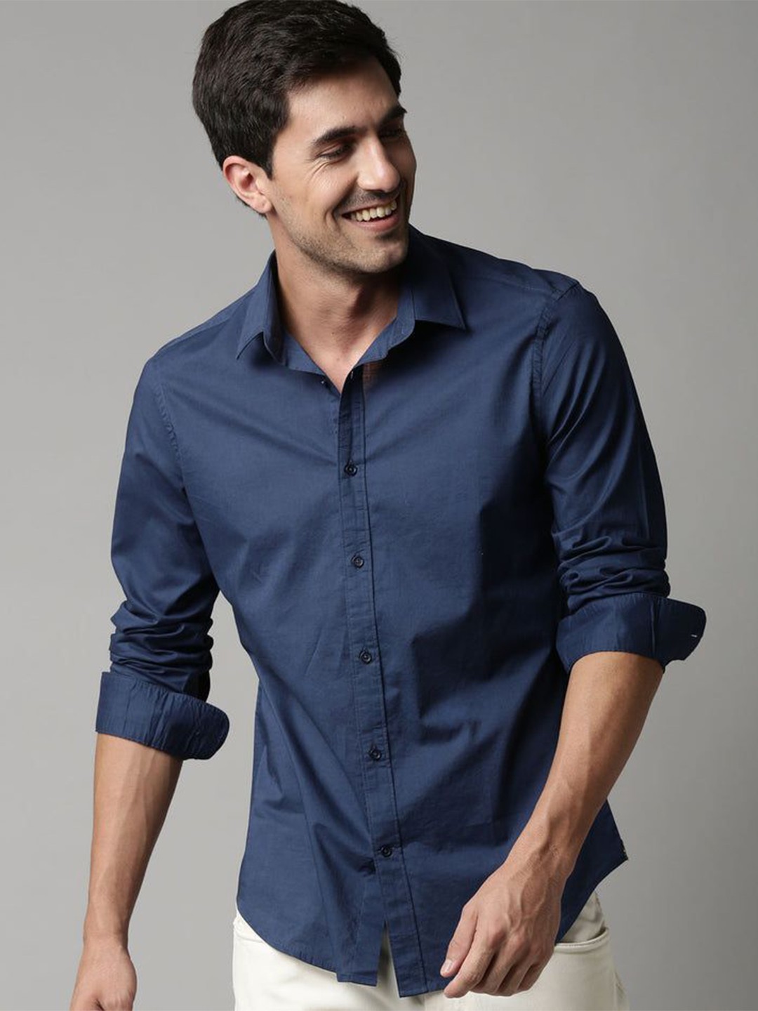 

EVIQE Men Classic Opaque Casual Shirt, Blue