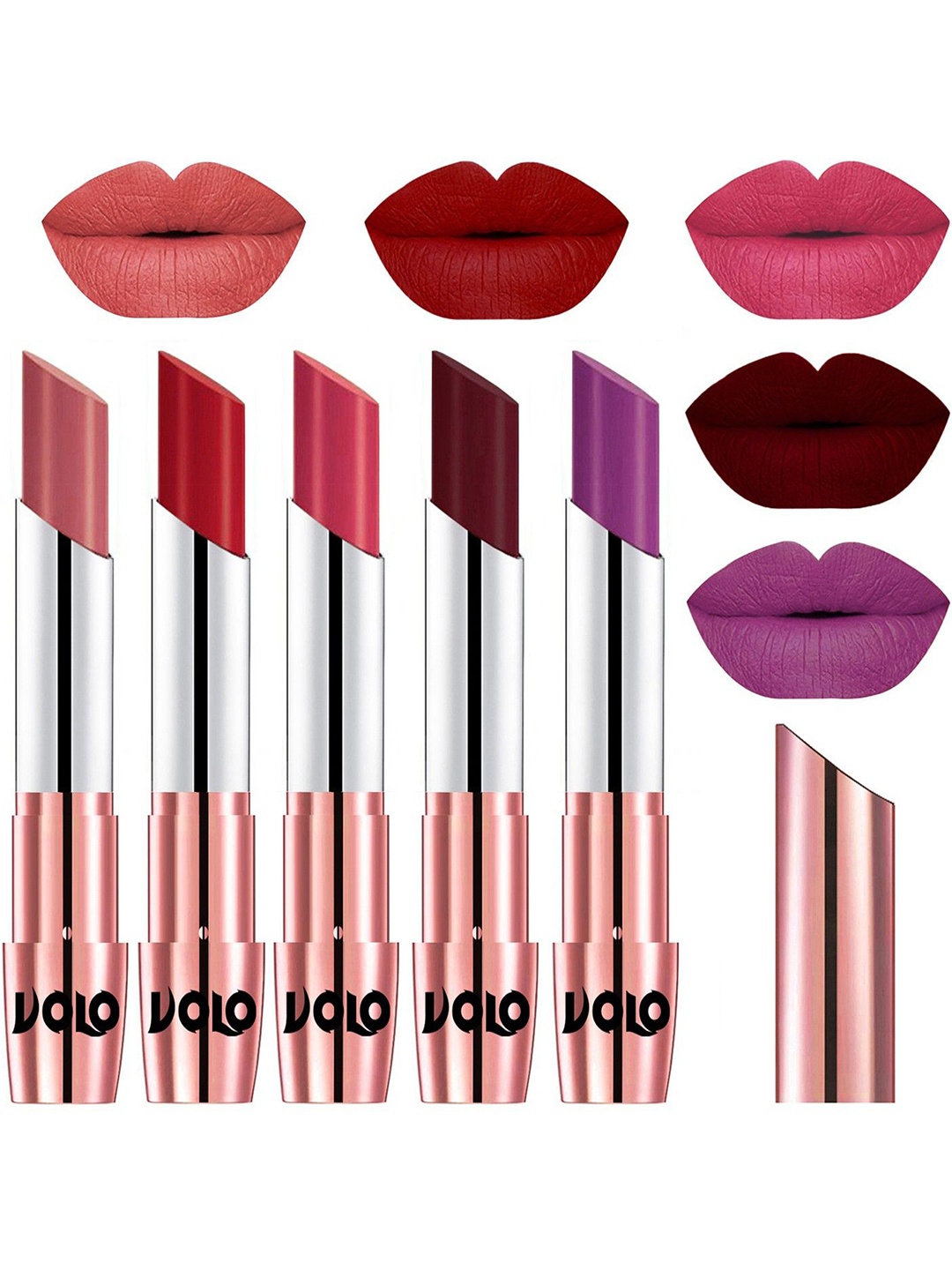 

VOLO Set Of 5 Creme Matte Lipsticks, Multi
