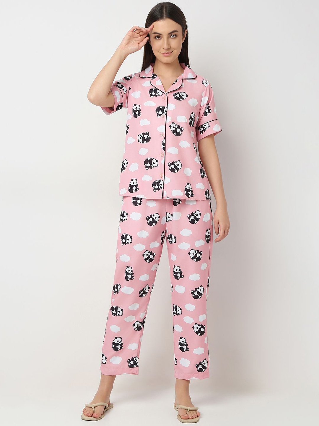 

Smarty Pants Women Printed Night suit, Pink