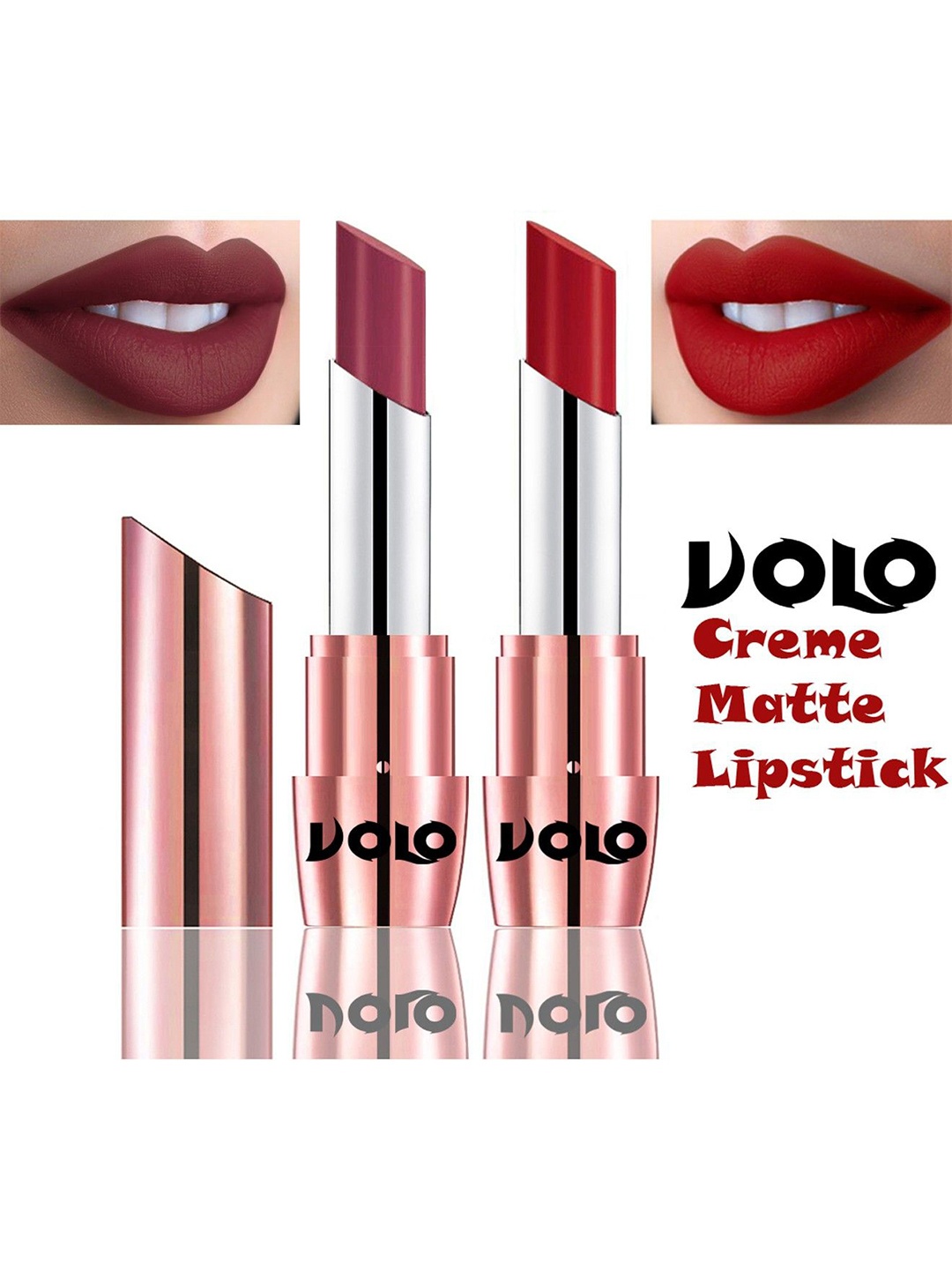 

VOLO Set Of 2 Creamy Matte Lipstick- 3.5g- Tomato red- cherry-631-640