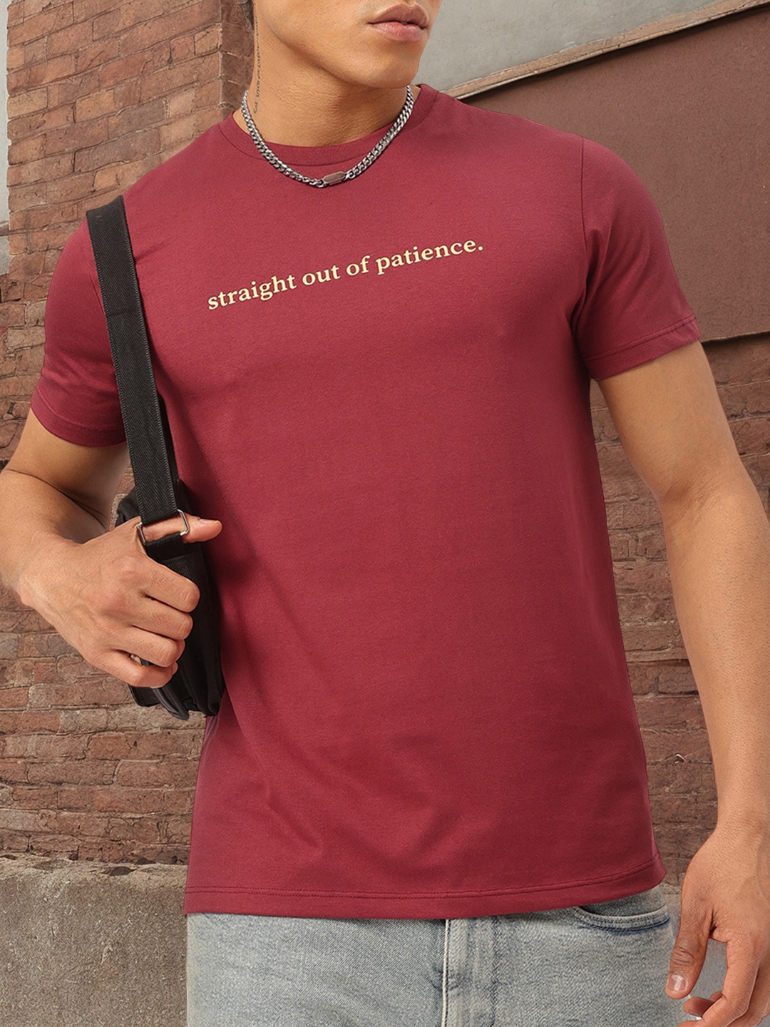 

Kook N Keech Pun-tastic Straight Printed T-shirt, Maroon