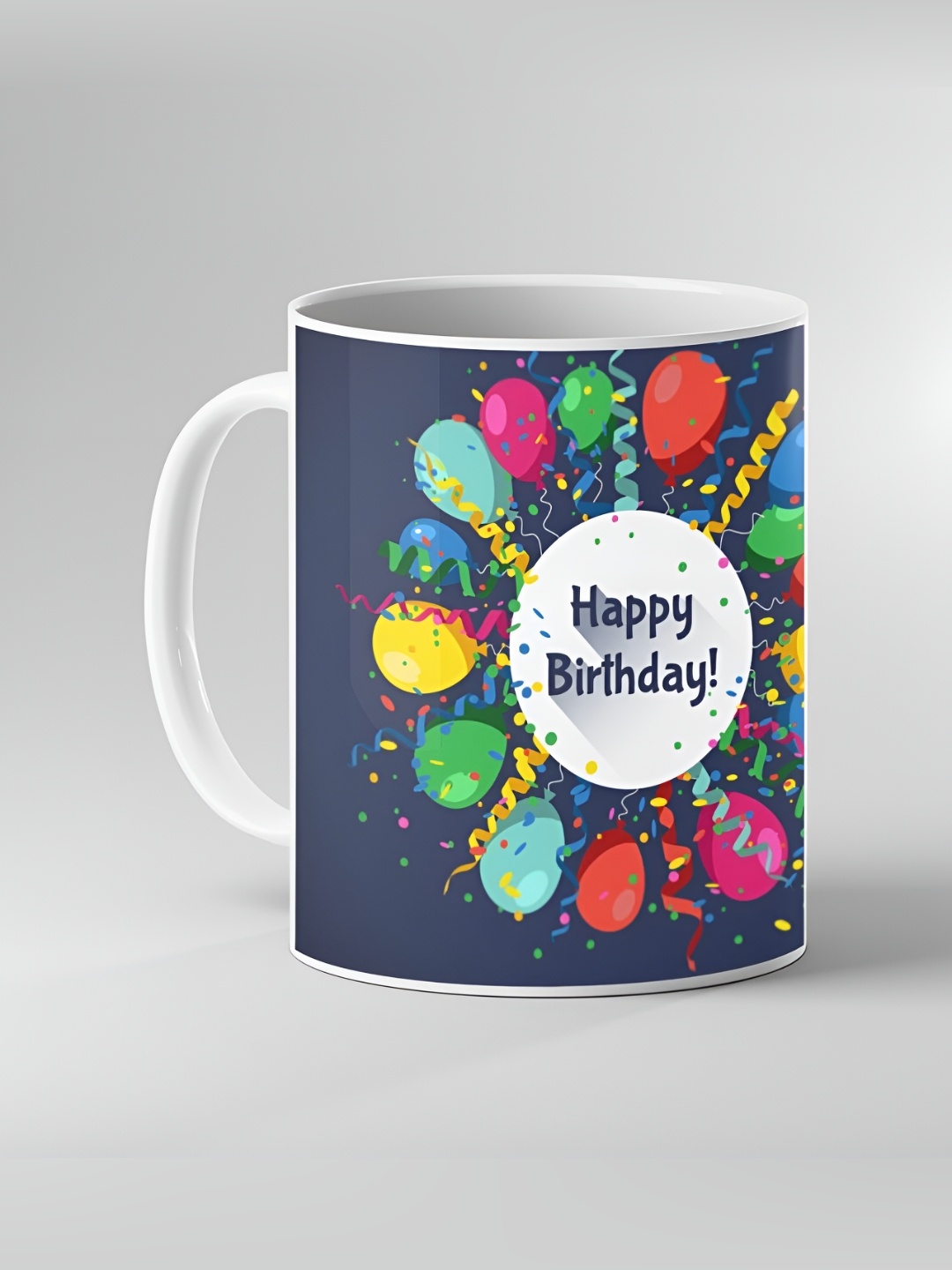 

Keviv White & Blue Dishwasher and Microwave Safe Printed Ceramic Coffee Mug 325 ml