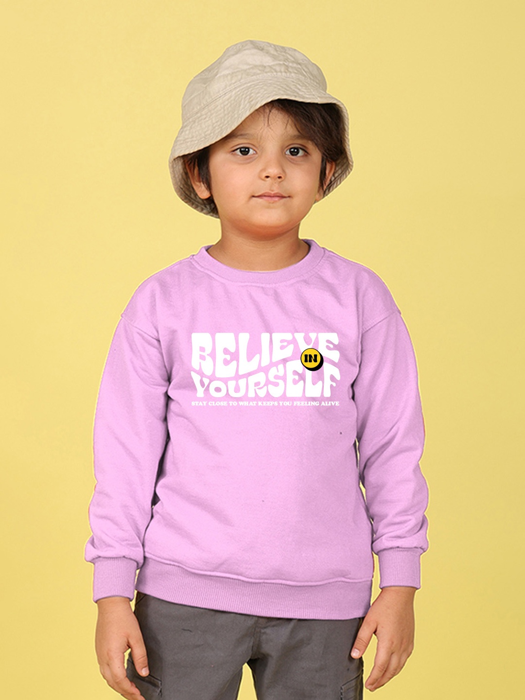 

NUSYL Boys Printed Oversized Sweatshirt, Purple