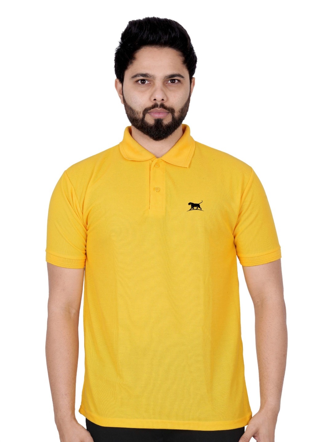 

LA MILANO Men Polo Collar Slim Fit T-shirt, Yellow