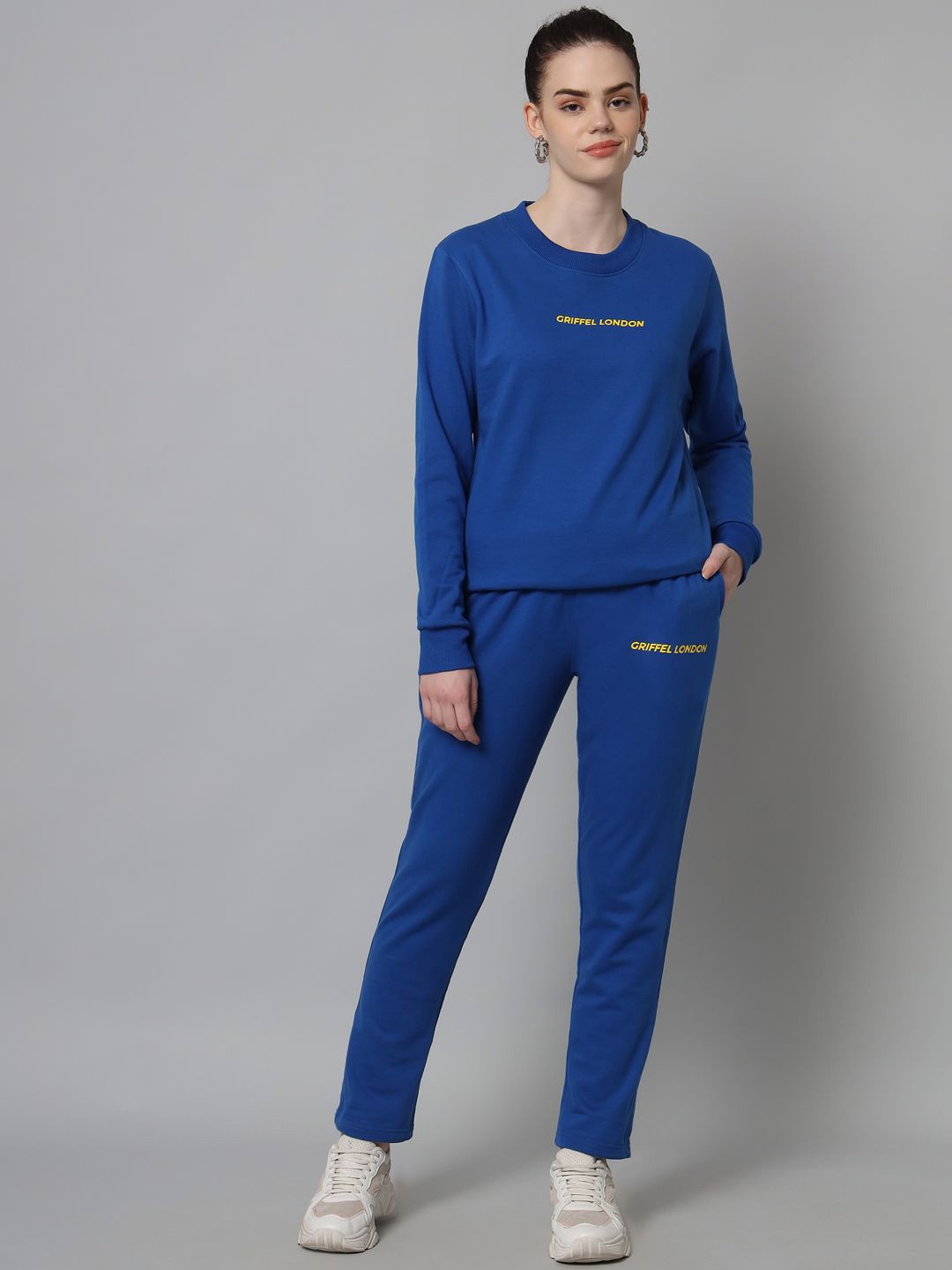 

GRIFFEL Women Sweatshirt & Track Pants Tracksuit, Blue