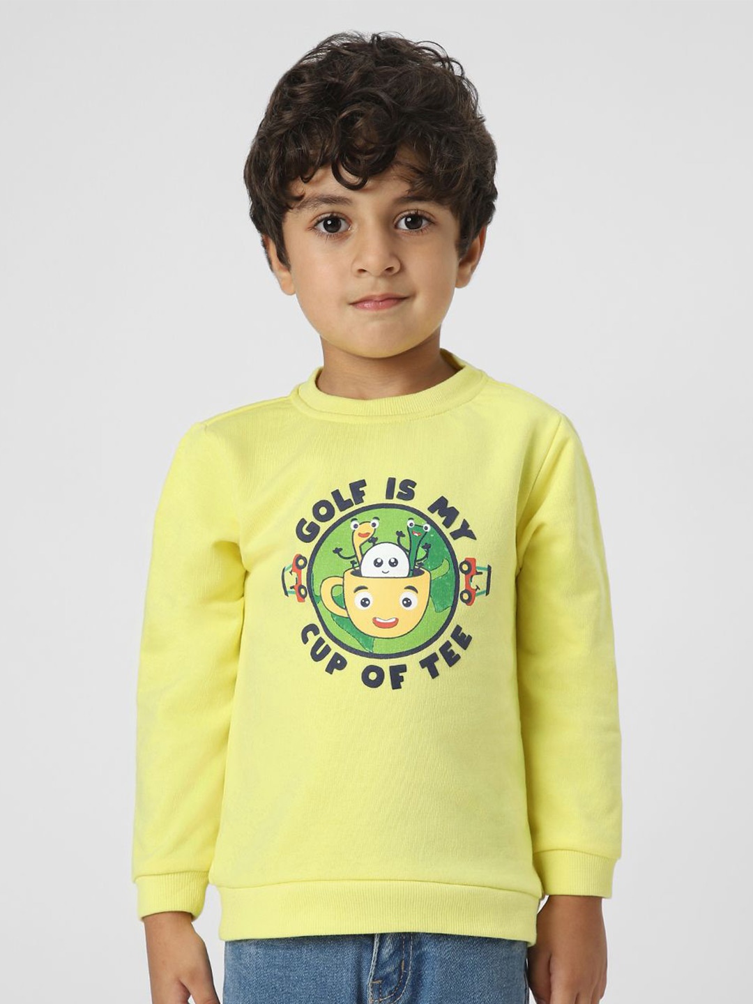 

Nauti Nati Boys Graphic Printed Pullover Sweatshirt, Yellow