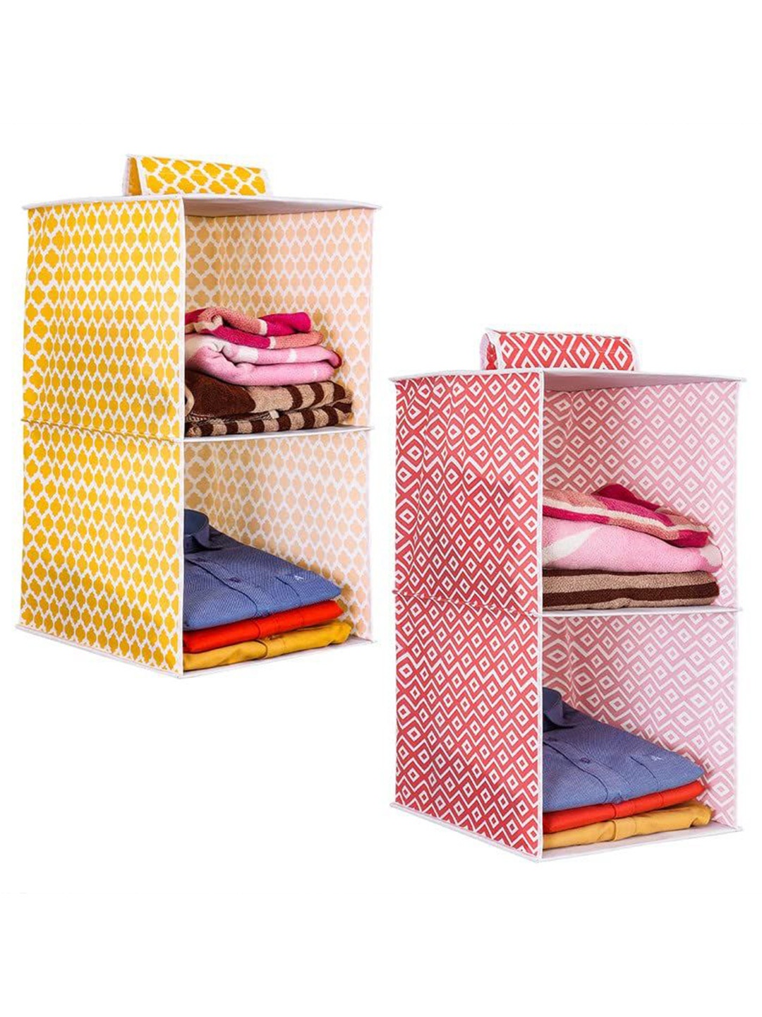 

prettykrafts Red & Yellow 2 Pieces Multi-Utility Organisers
