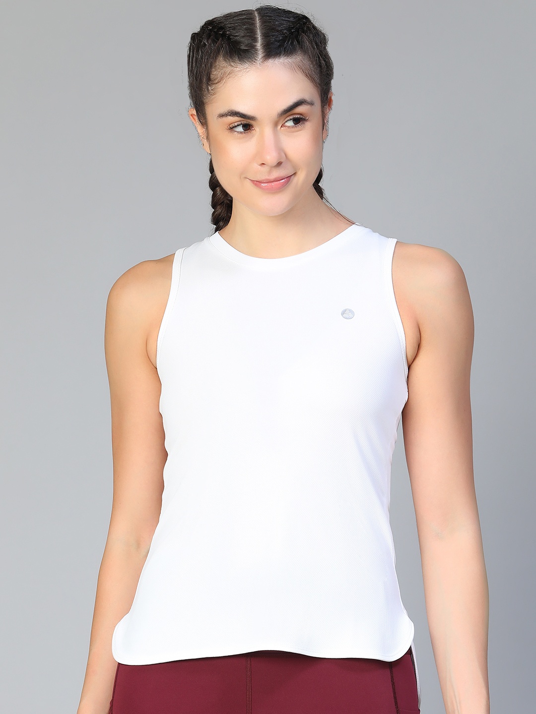 

ATHLISIS Women Solid Round Neck Top, White