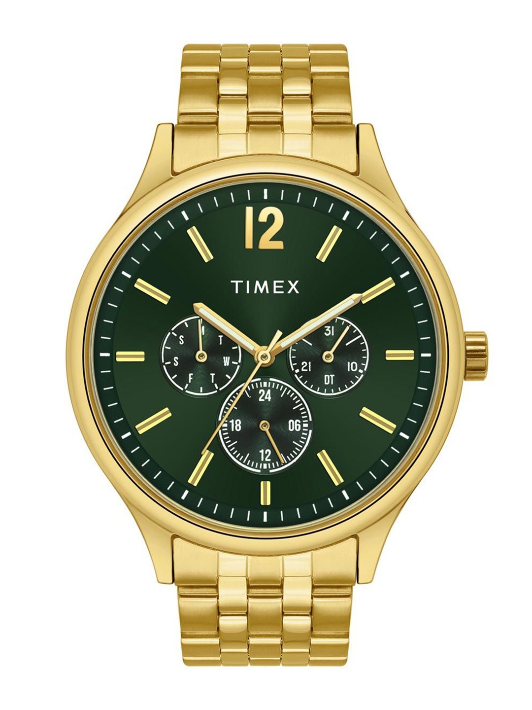 

Timex Men Brass Dial & Stainless Steel Straps Multi Function Watch TWEG18435, Green